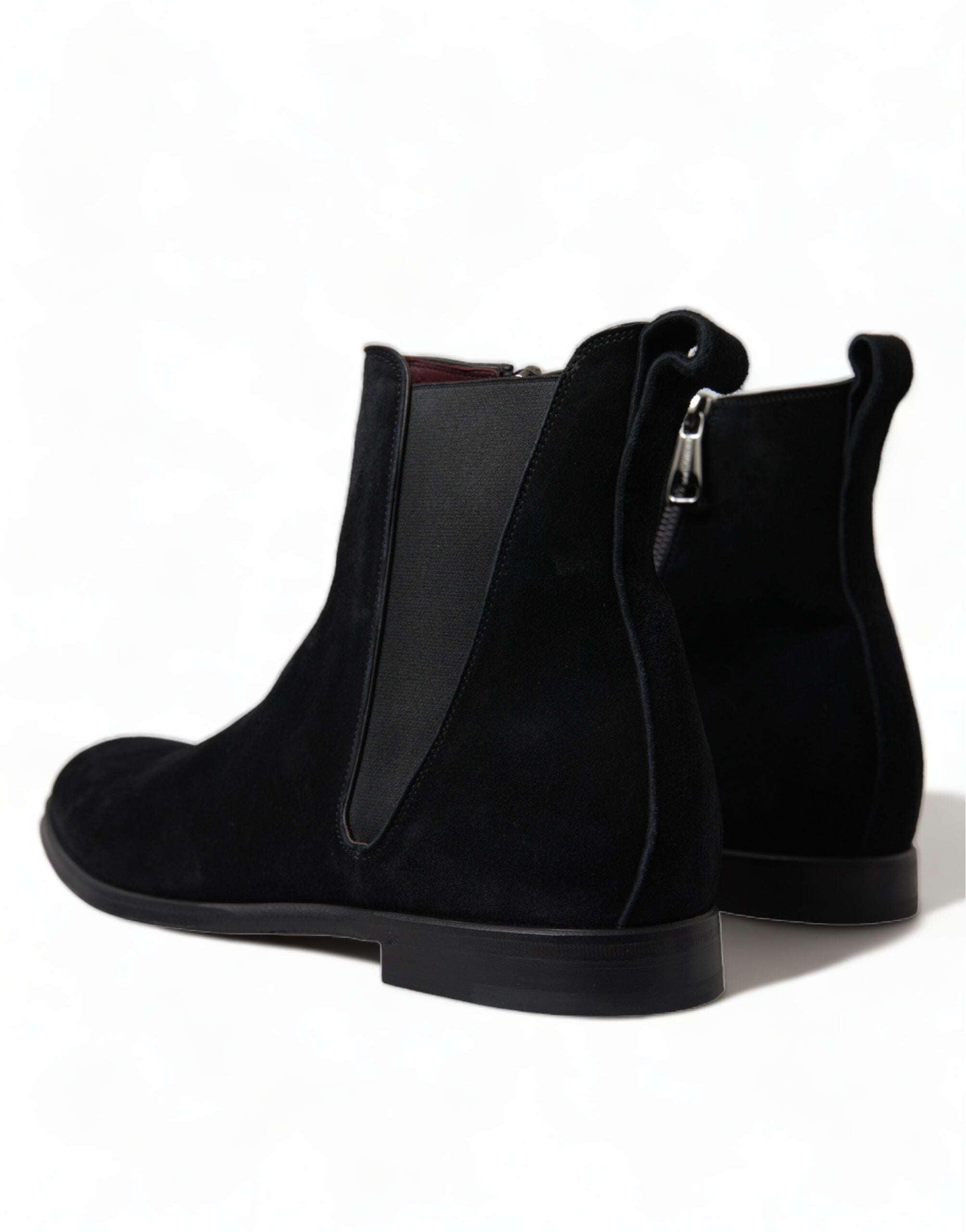 Dolce & Gabbana Schwarz Wildleder Leder Mid Calf Männer Stiefel Schuhe
