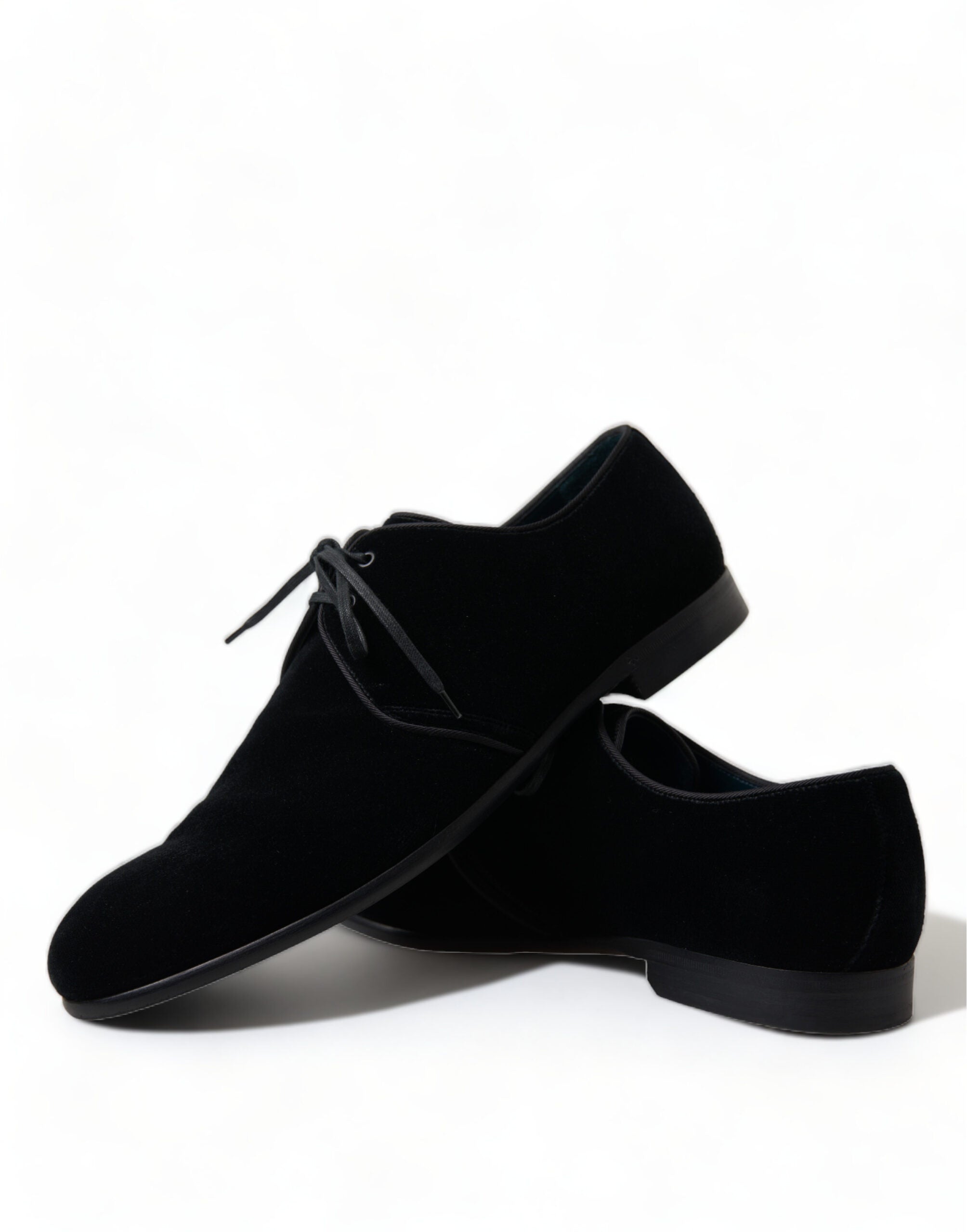 Dolce & Gabbana Schwarze Samtschnürer für formelle Derby-Schuhe