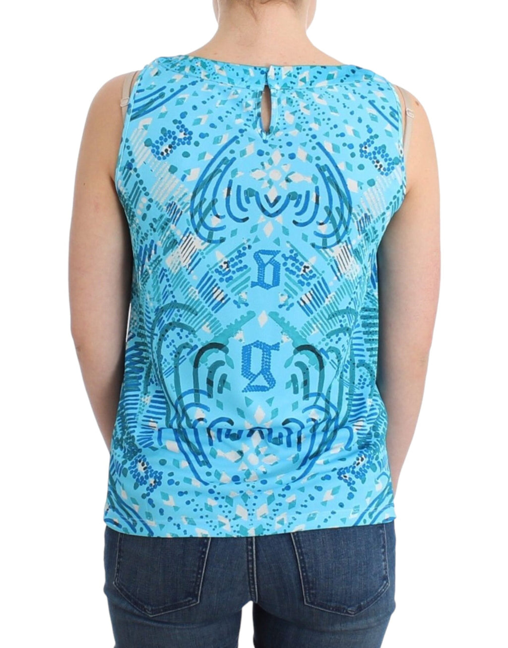 John Galliano Blau bedrucktes Tank-Top