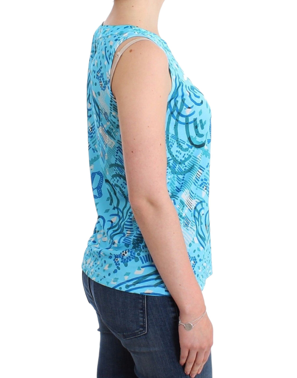 John Galliano Blau bedrucktes Tank-Top