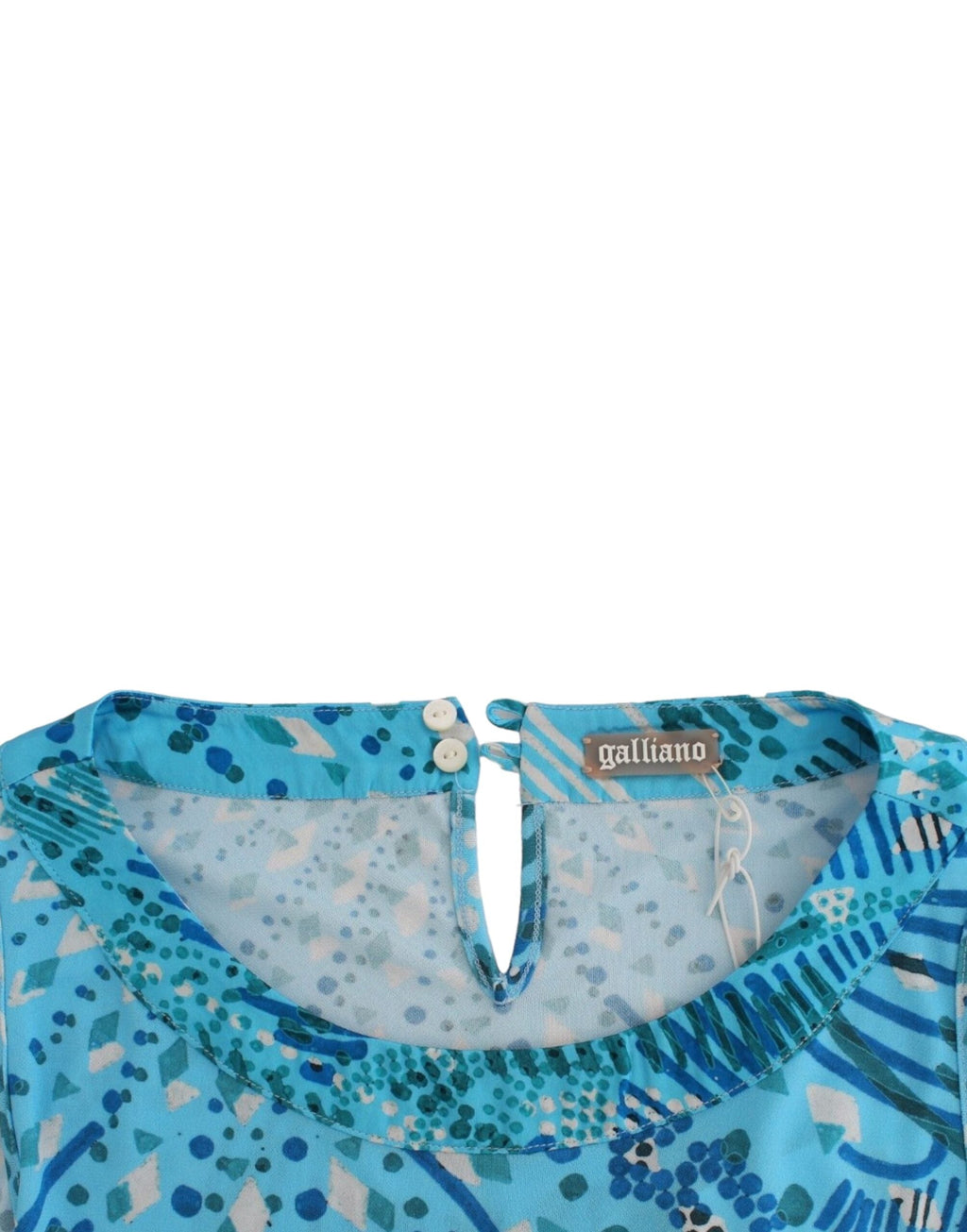 John Galliano Blau bedrucktes Tank-Top