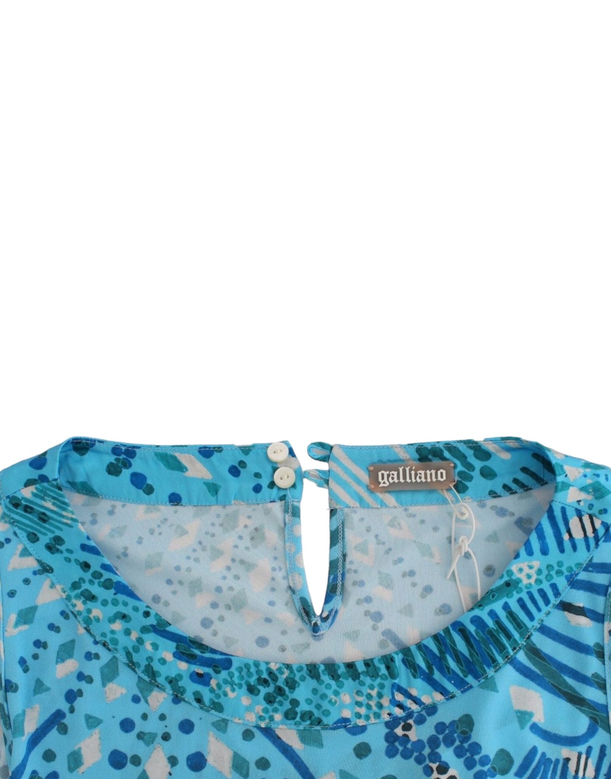 John Galliano Blau bedrucktes Tank-Top