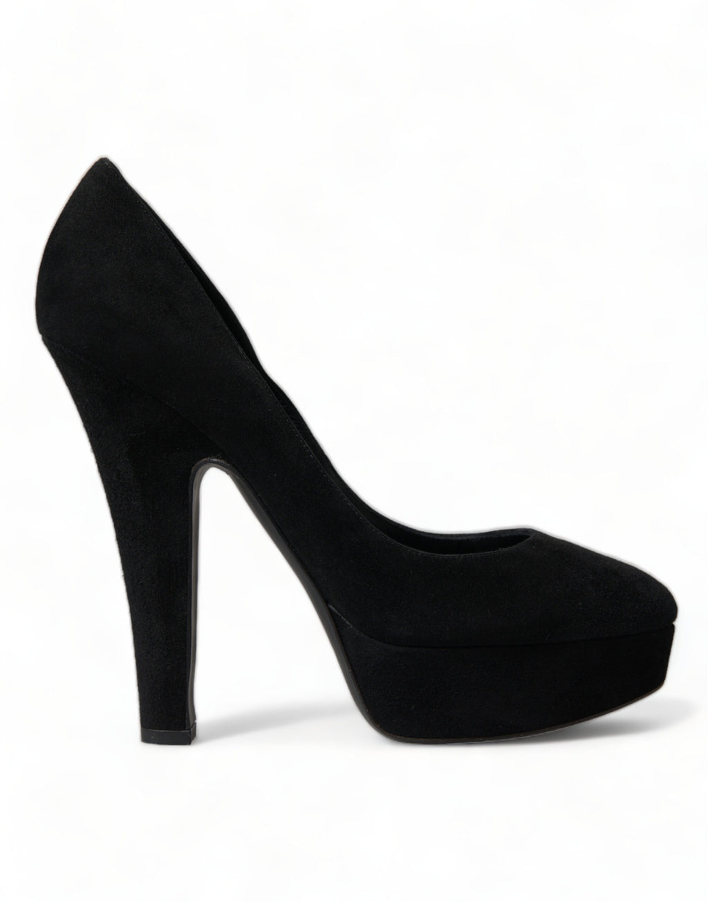 Dolce & Gabbana Schwarz Wildleder Leder Plateauabsatz Pumps Schuhe