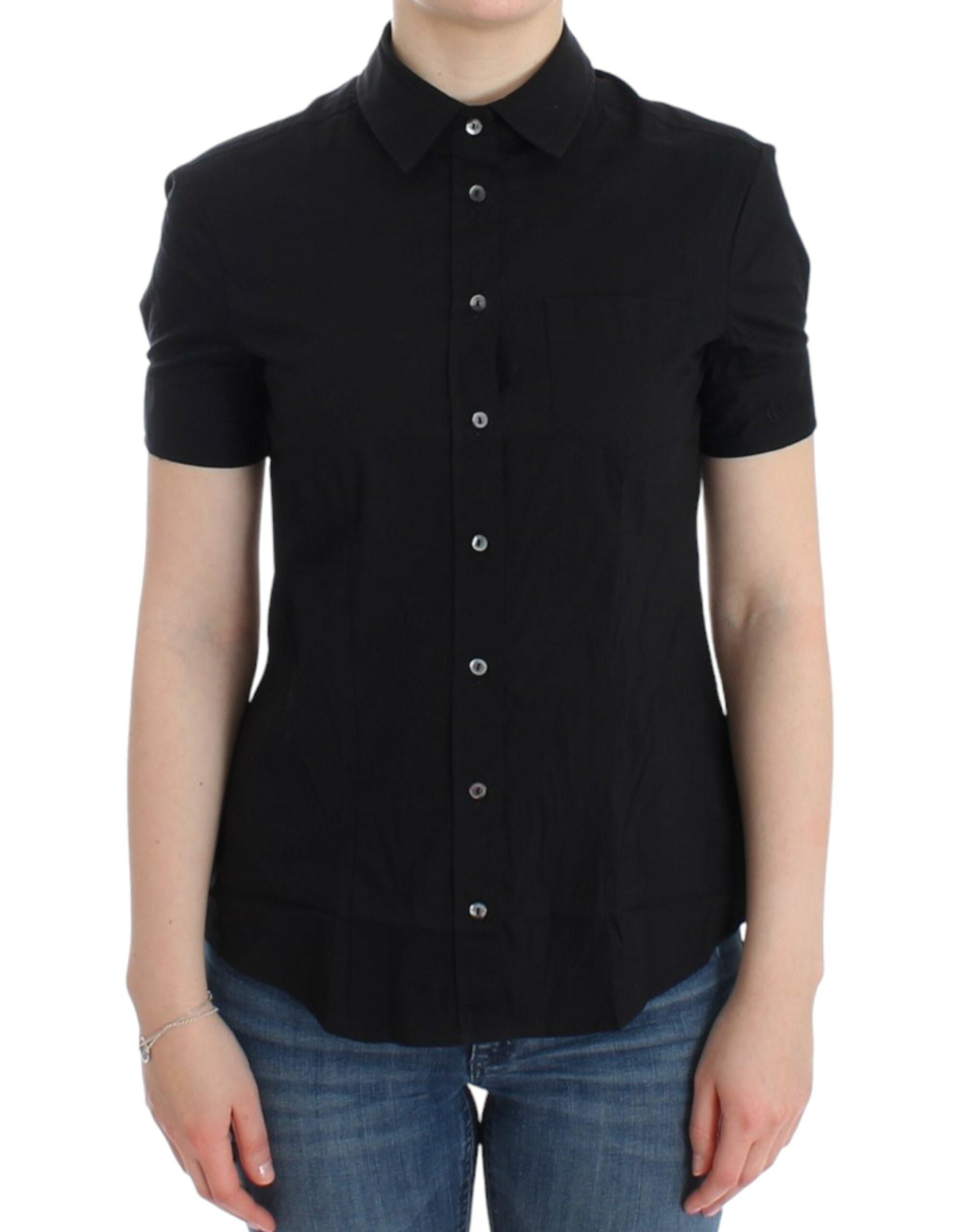 John Galliano Schwarzes Baumwollshirt-Top