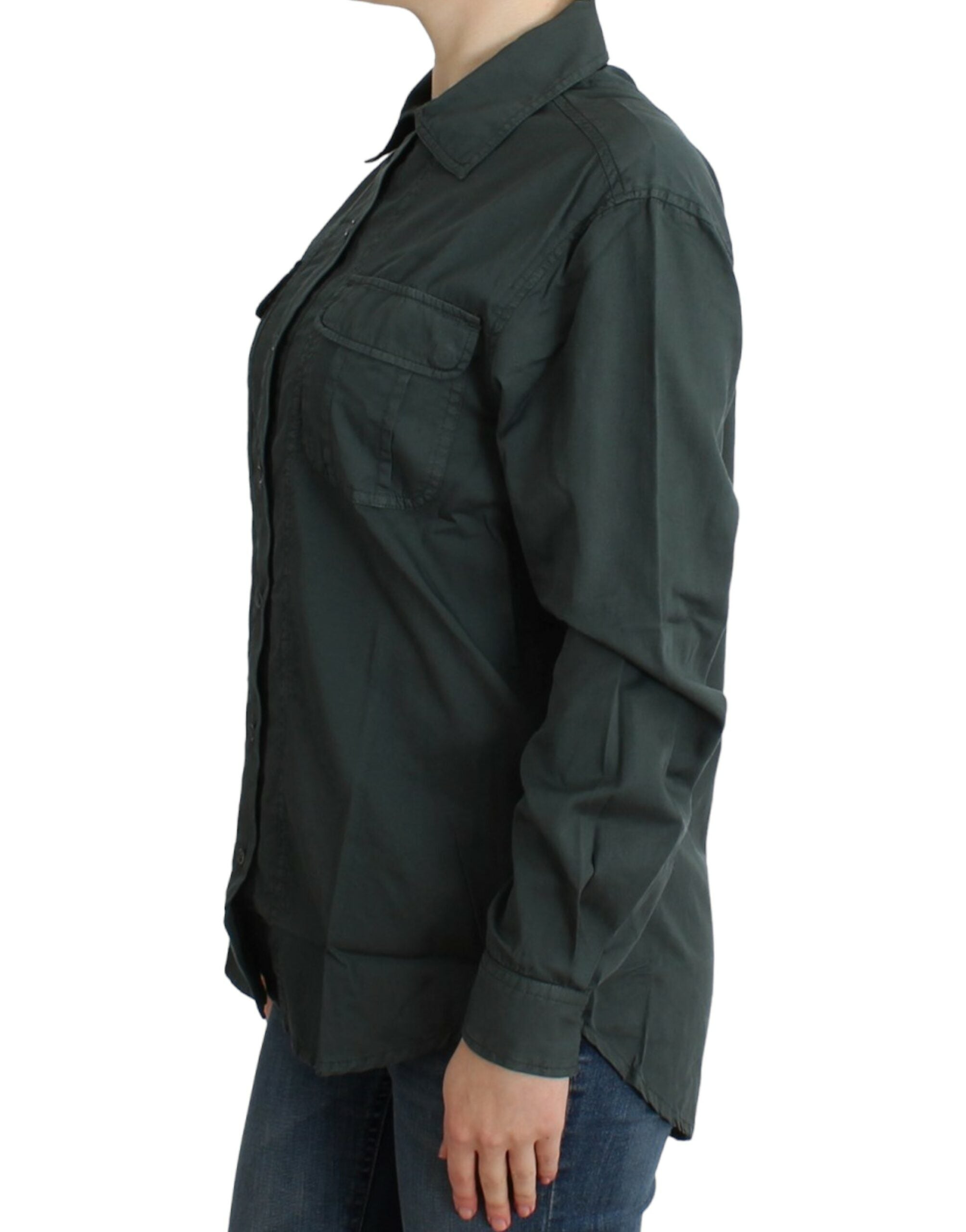 Cavalli Graues Hemd mit Knopfleiste