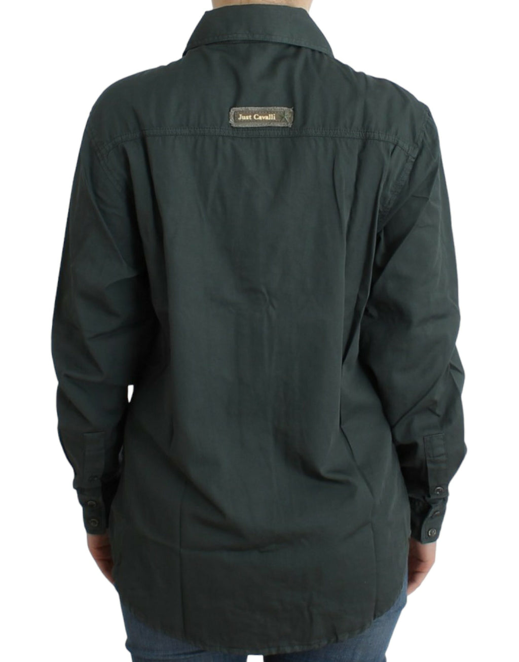 Cavalli Graues Hemd mit Knopfleiste