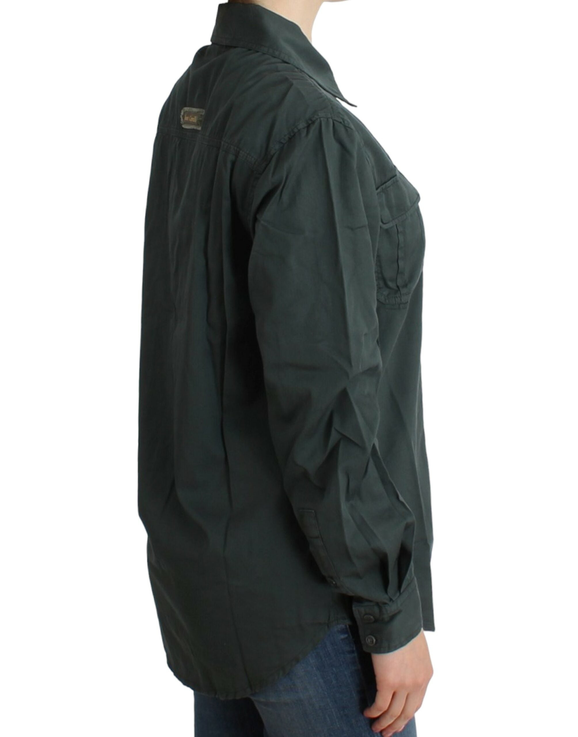 Cavalli Graues Hemd mit Knopfleiste