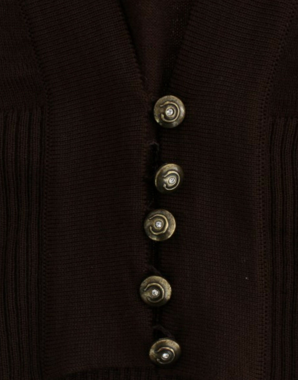 Cavalli Braune Strickjacke aus Wolle