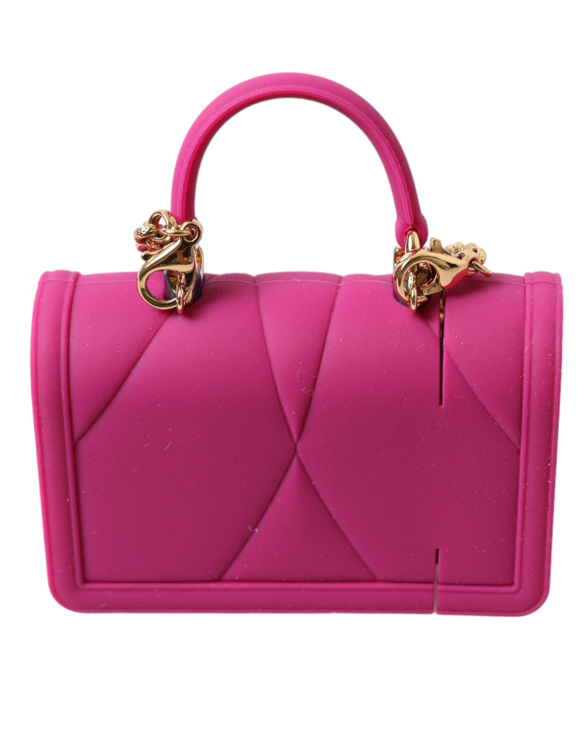 Dolce & Gabbana Rosa Silikon Hingabe Herz Tasche Gold Kette Airpods Fall