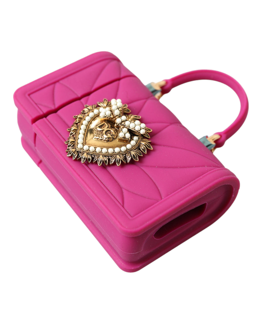 Dolce & Gabbana Rosa Silikon Hingabe Herz Tasche Gold Kette Airpods Fall