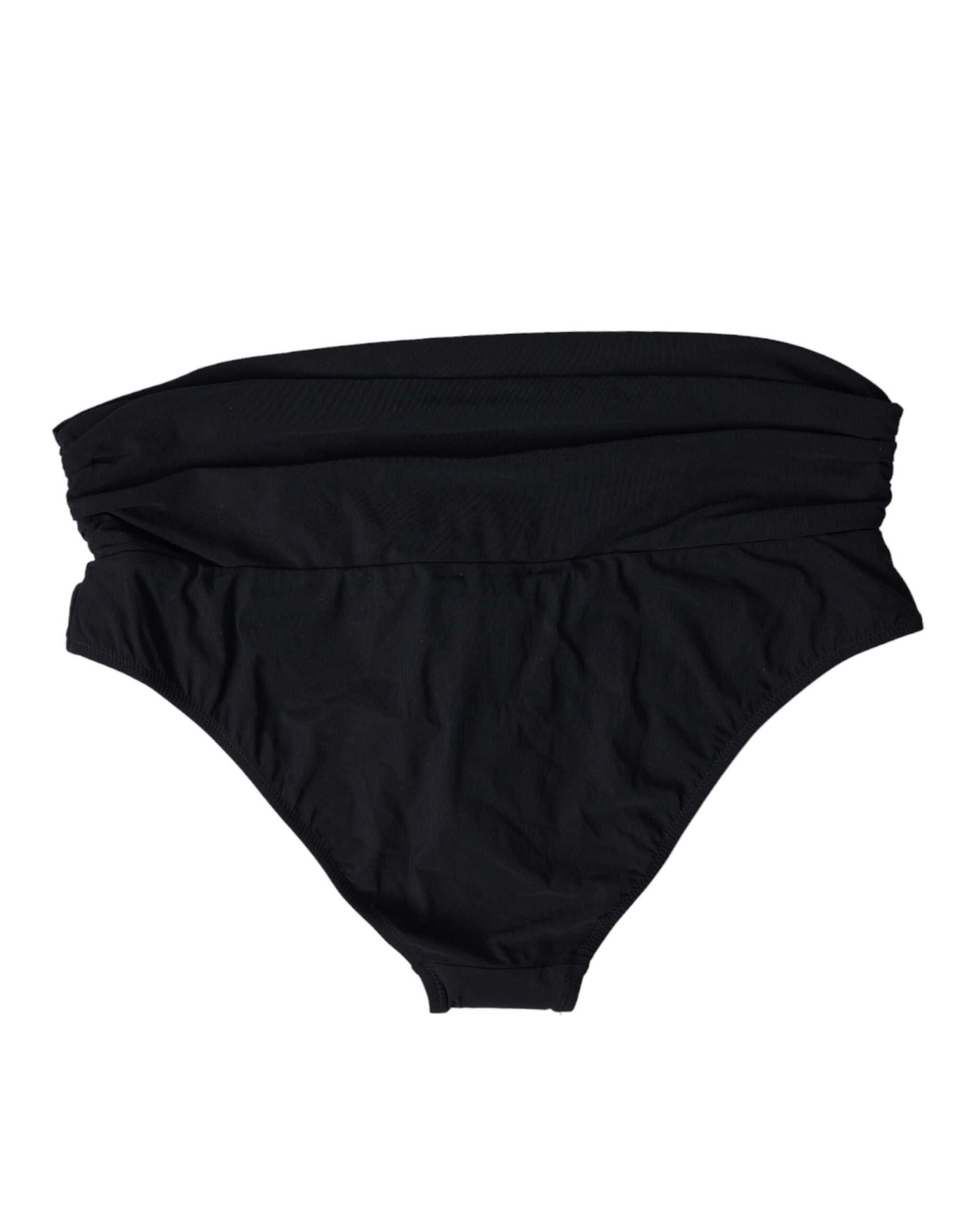 Dolce & Gabbana Schwarzer Nylon-Stretch-Badeanzug Slip Bottom Bikini