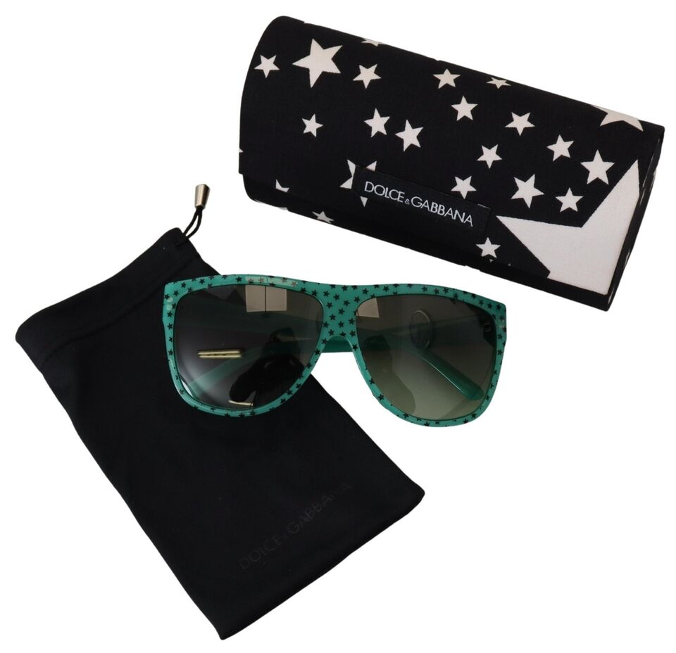 Dolce & Gabbana Grüne Sterne Acetat Square Shades Sonnenbrille
