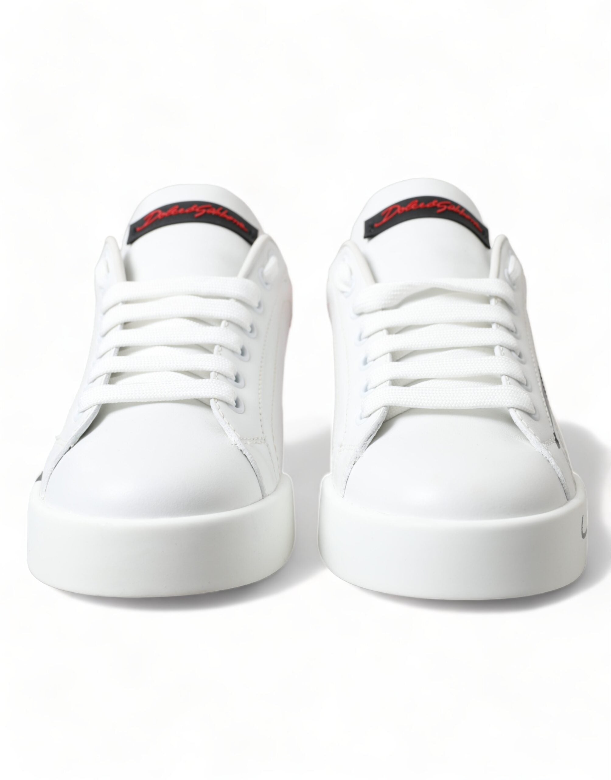 Dolce & Gabbana Weiß Rot Lace Up Damen Low Top Sneakers Schuhe