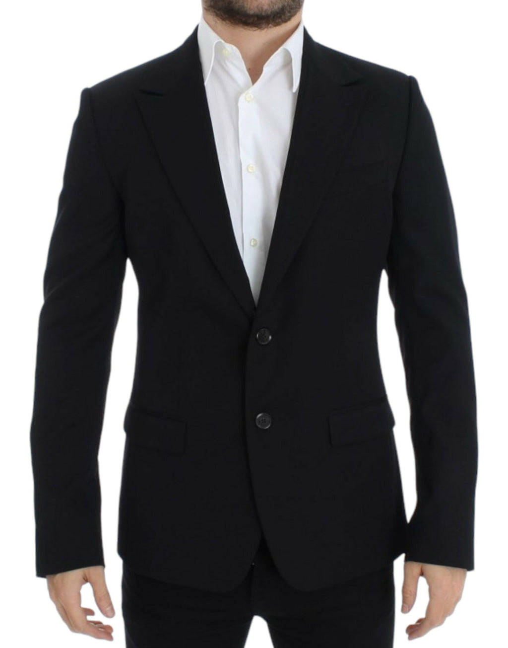 Dolce & Gabbana Schwarzer schmal geschnittener Wollblazer