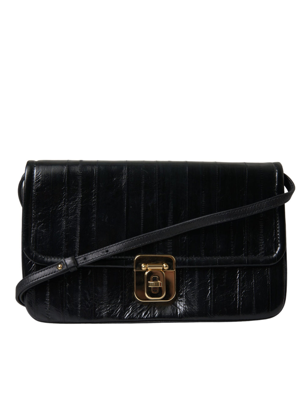 Dolce & Gabbana Schwarze Aalleder-Schulter-Dokumenten-Organizer-Tasche