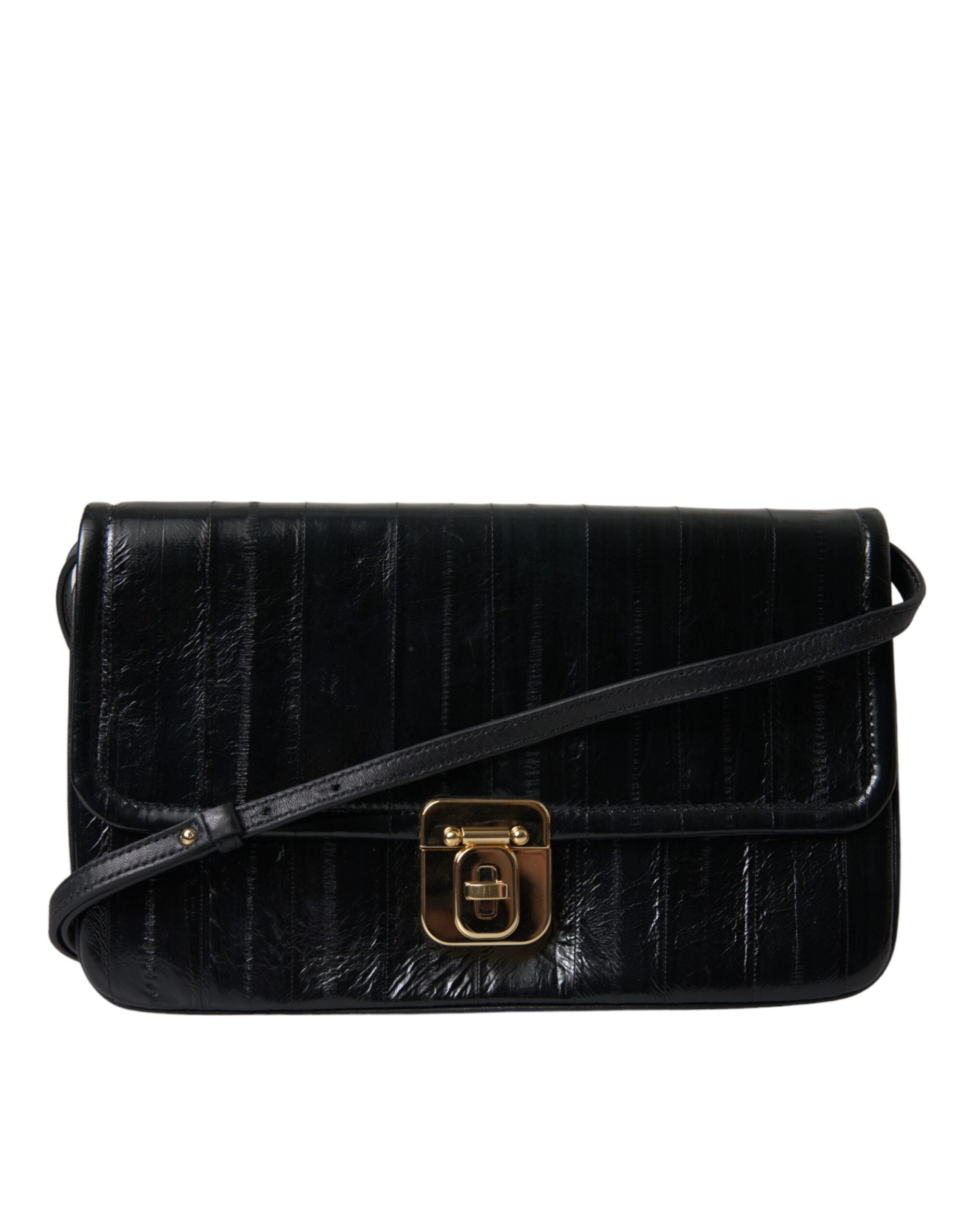 Dolce & Gabbana Schwarze Aalleder-Schulter-Dokumenten-Organizer-Tasche
