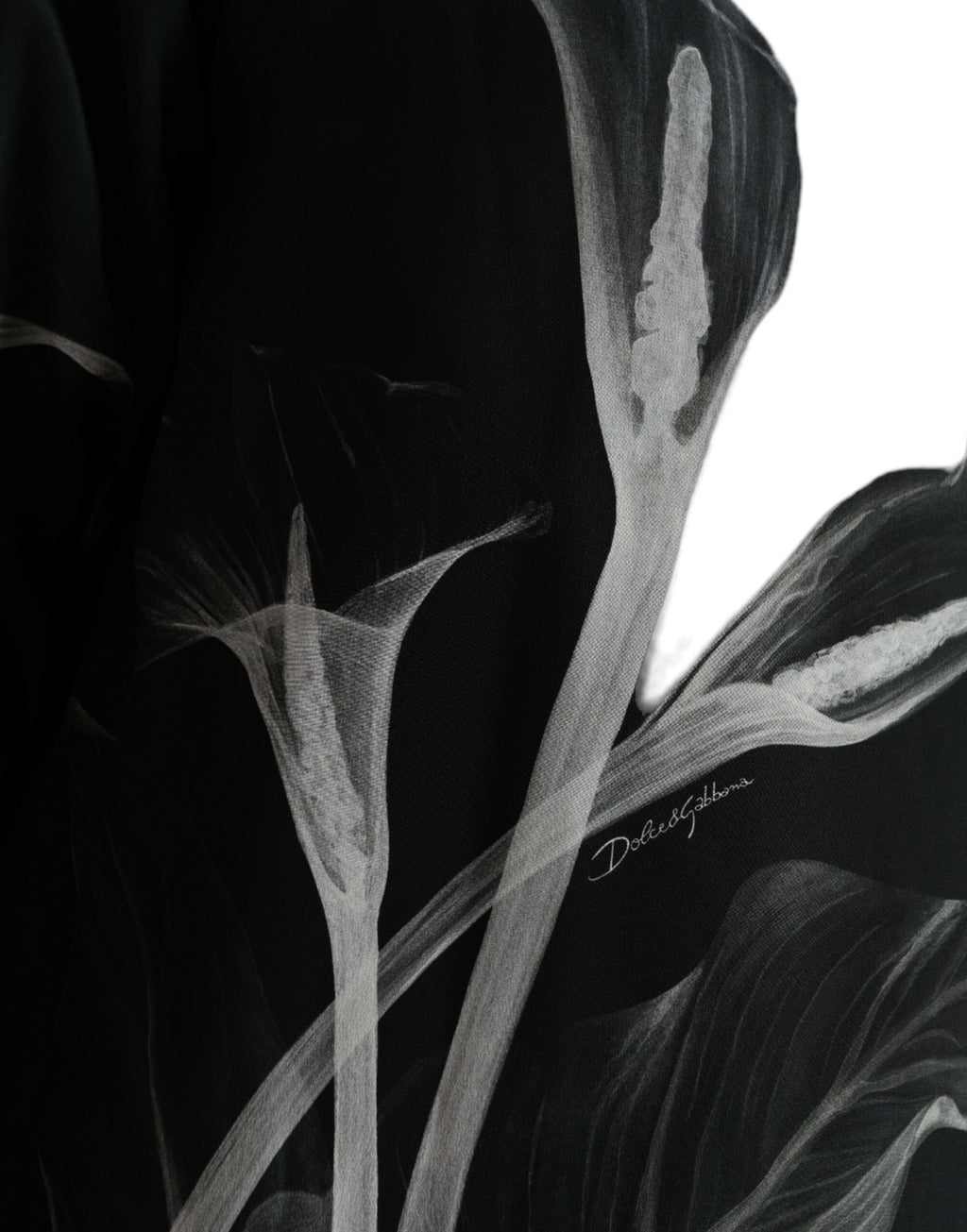 Dolce & Gabbana Schwarzer Pullover mit Blumendruck und Rundhalsausschnitt