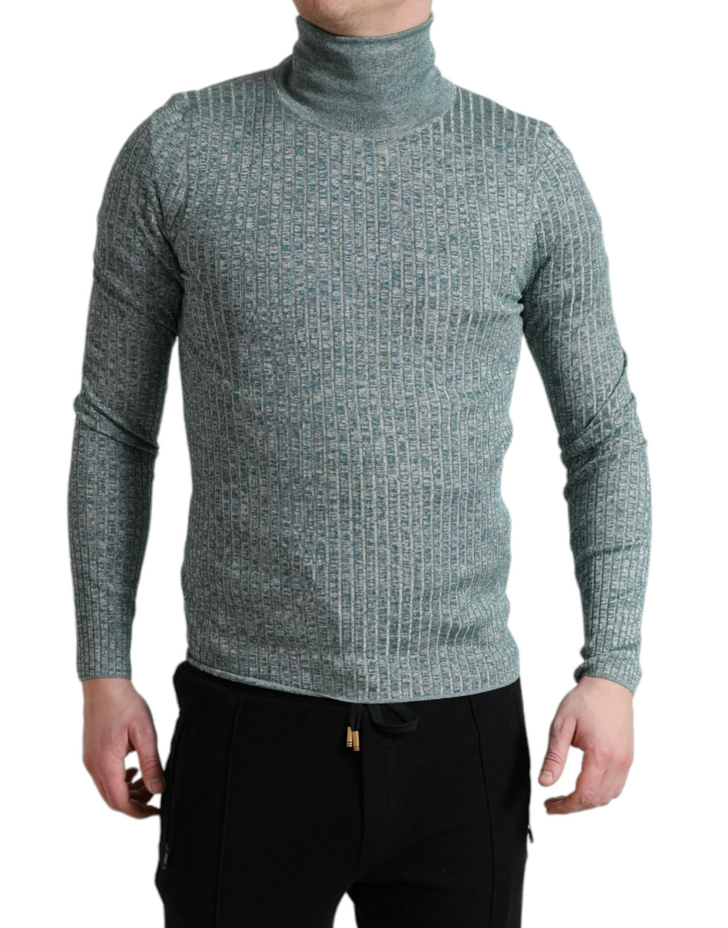 Dolce & Gabbana Grüner Polyester-Rollkragenpullover