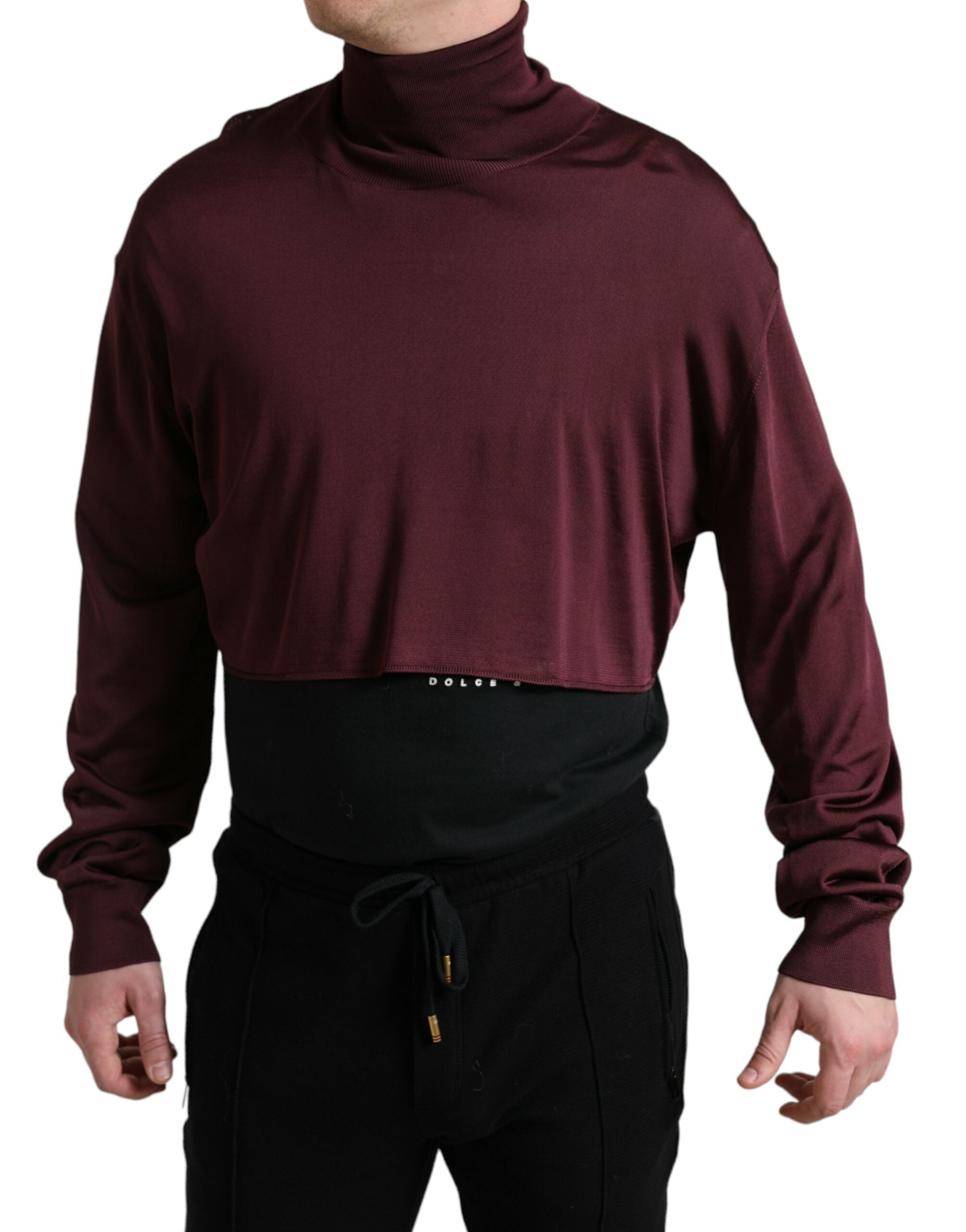 Dolce & Gabbana Kastanienbrauner Viskose-Rollkragenpullover