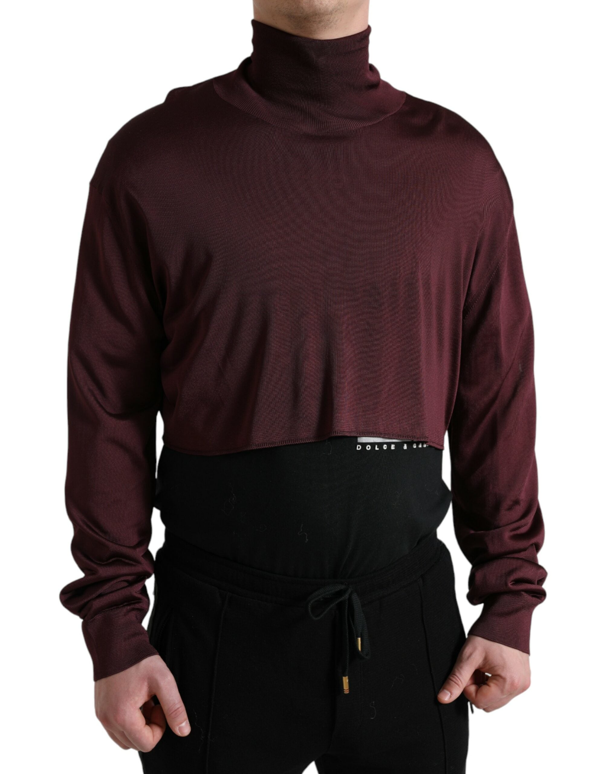Dolce & Gabbana Kastanienbrauner Viskose-Rollkragenpullover