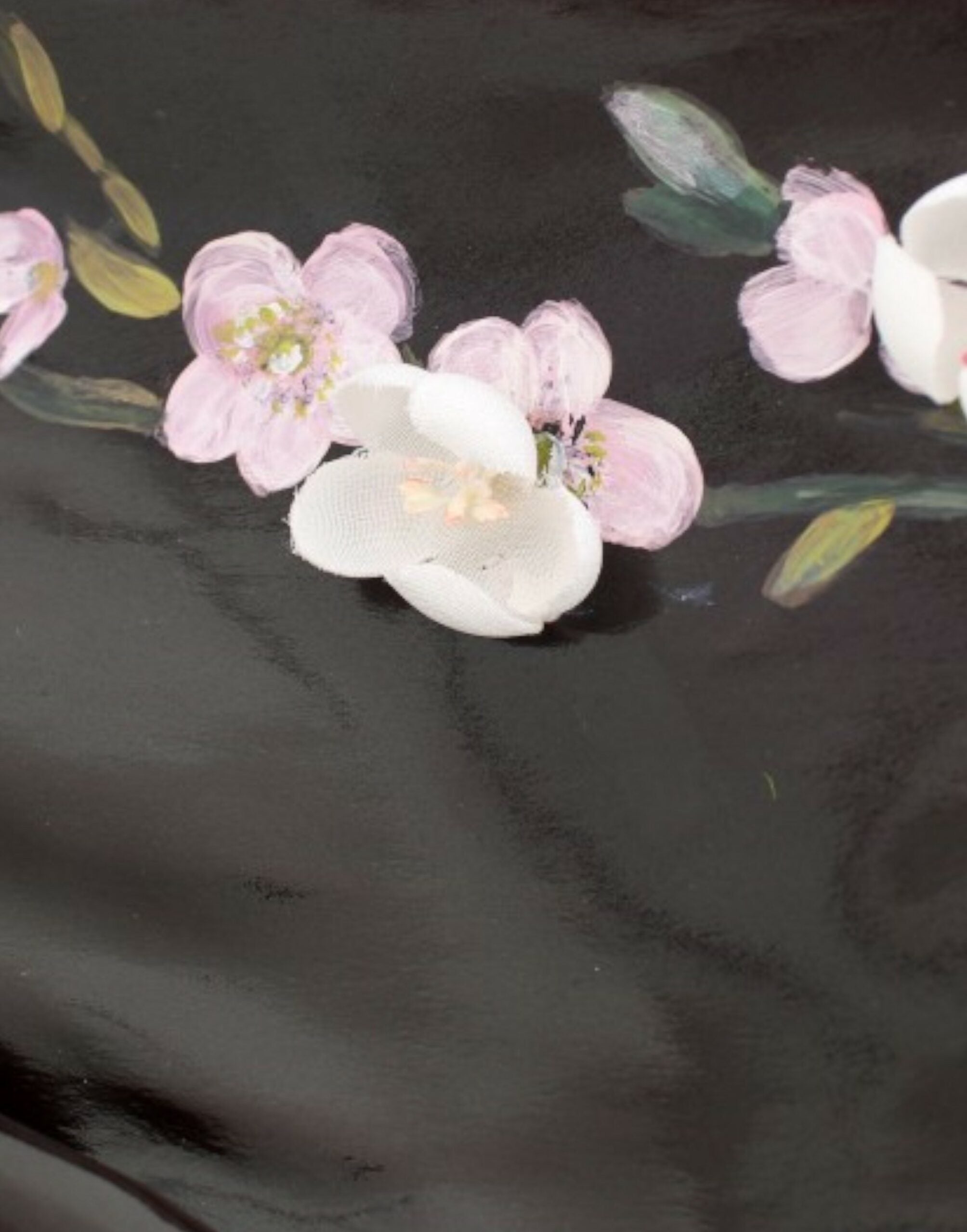 Dolce & Gabbana Schwarzes geblümtes 3/4-Ärmel-Etuikleid