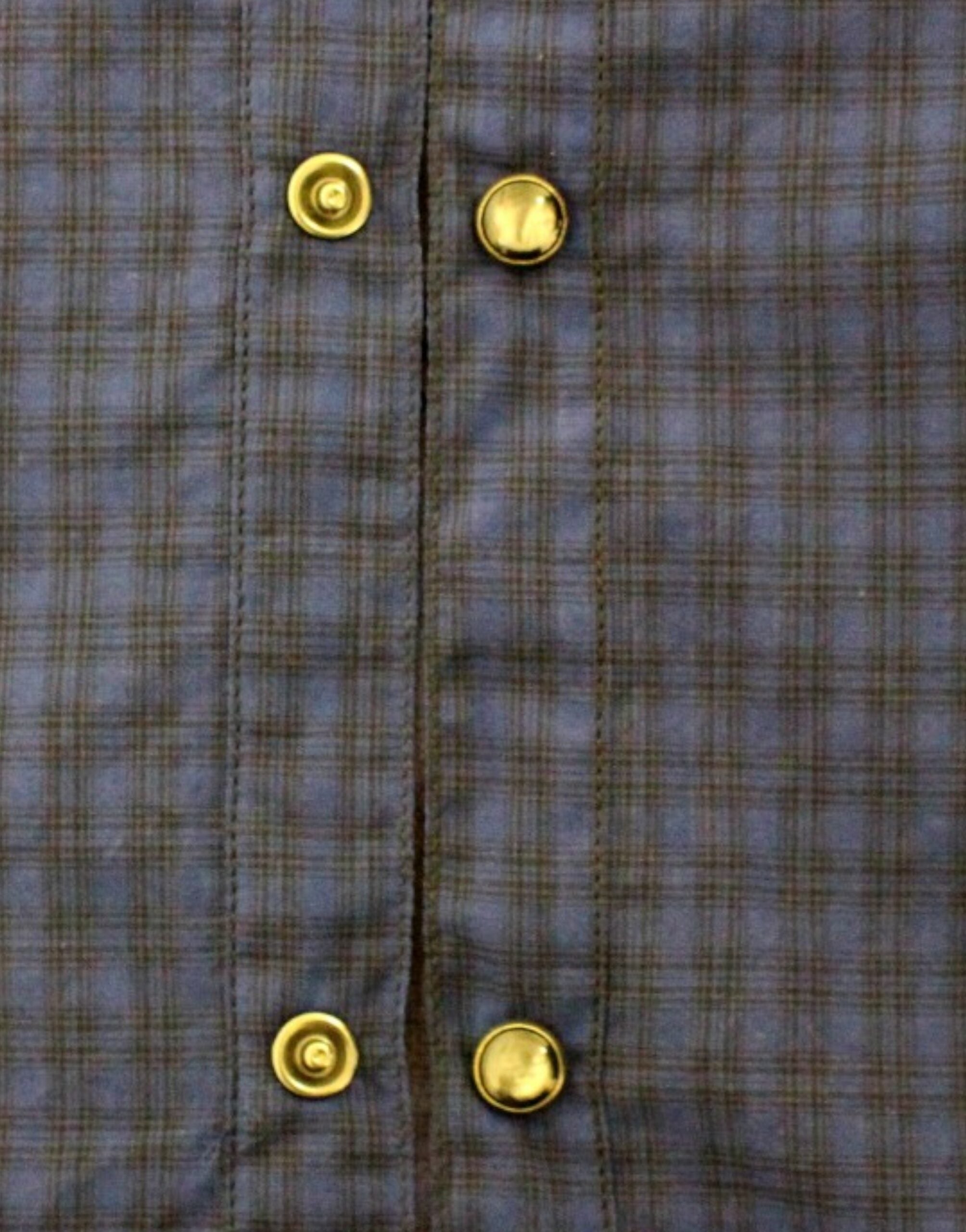 Costume National Blau-kariertes Baumwollhemd
