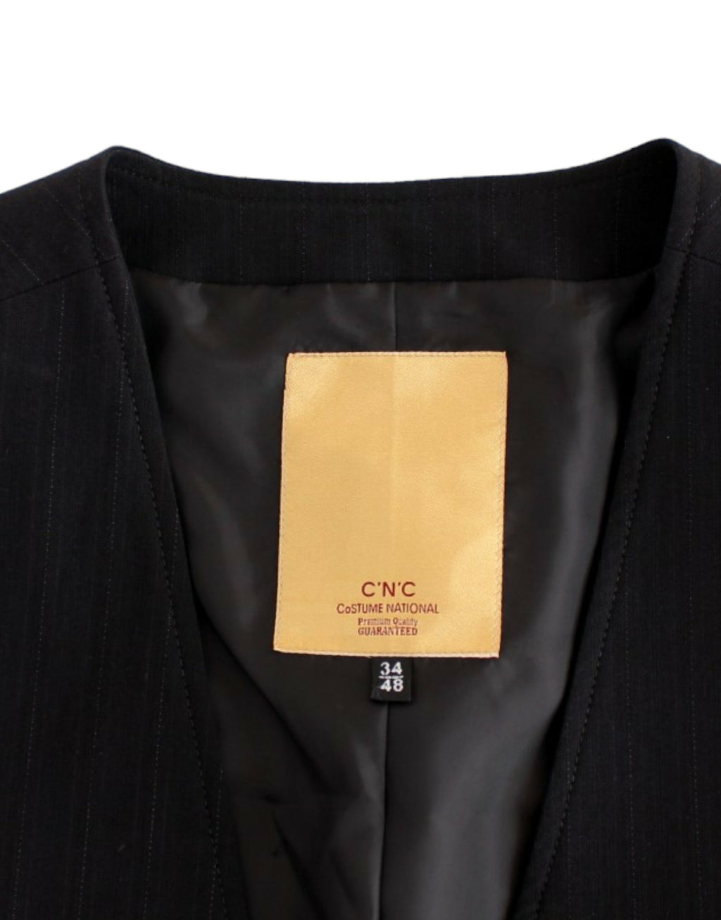 Costume National Schwarz gestreifte Freizeitweste aus Baumwolle