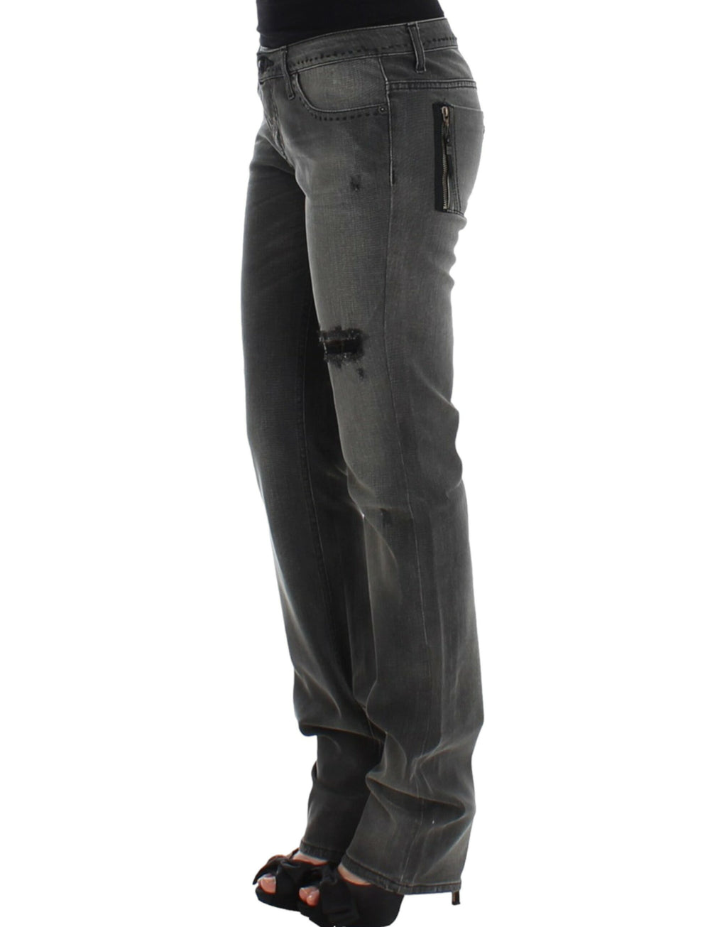Costume National Graue Jeans mit geradem Bein