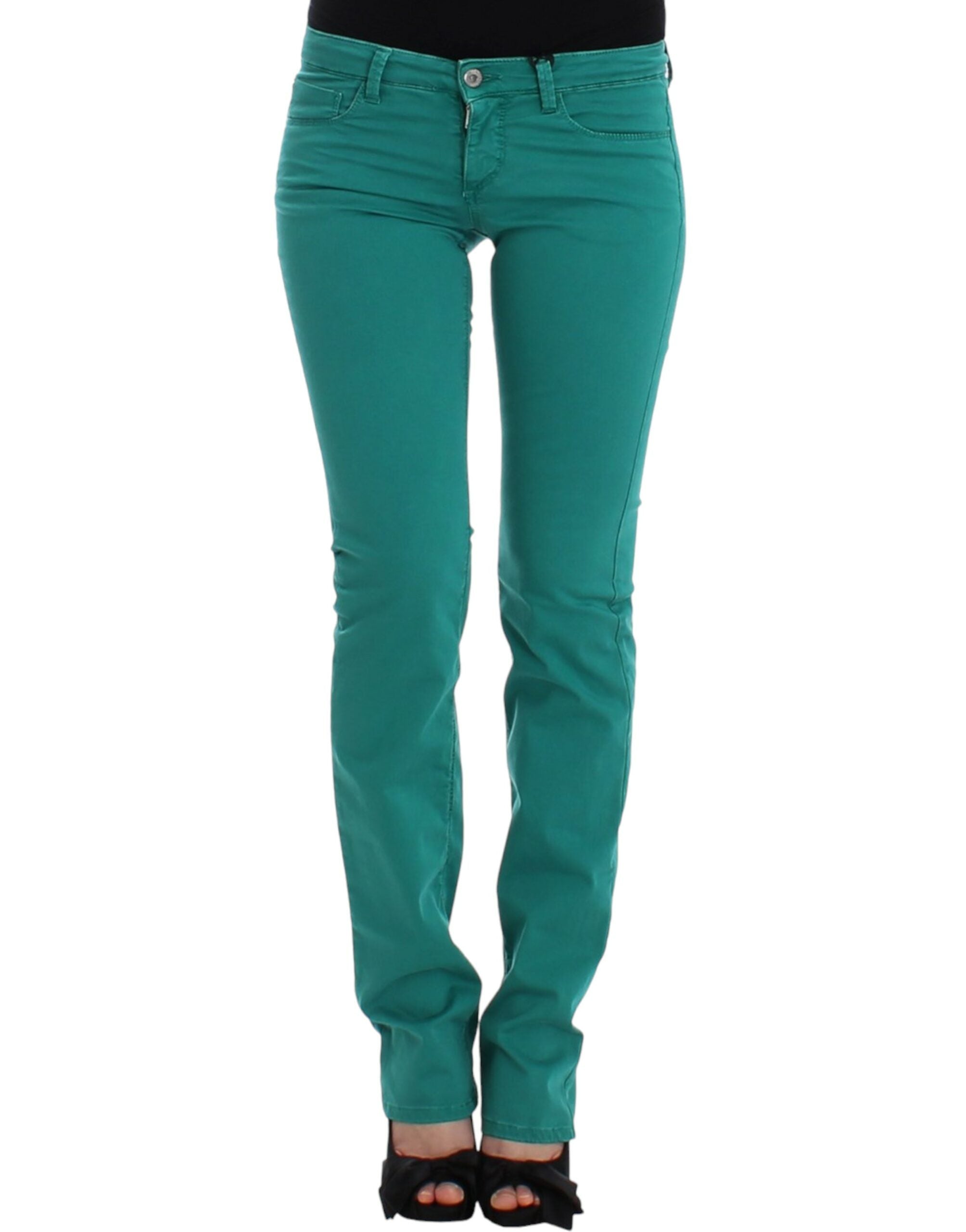 Costume National Green Straight-Leg Jeans
