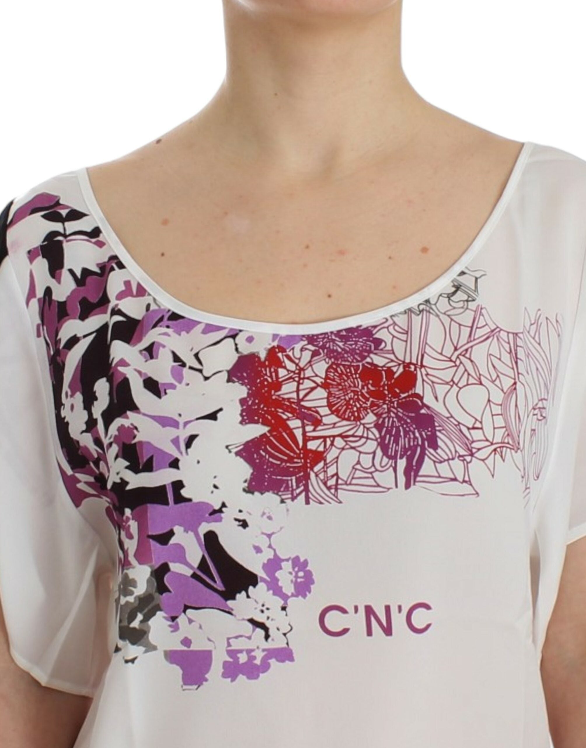 Costume National Weiße Bluse mit Motivdruck