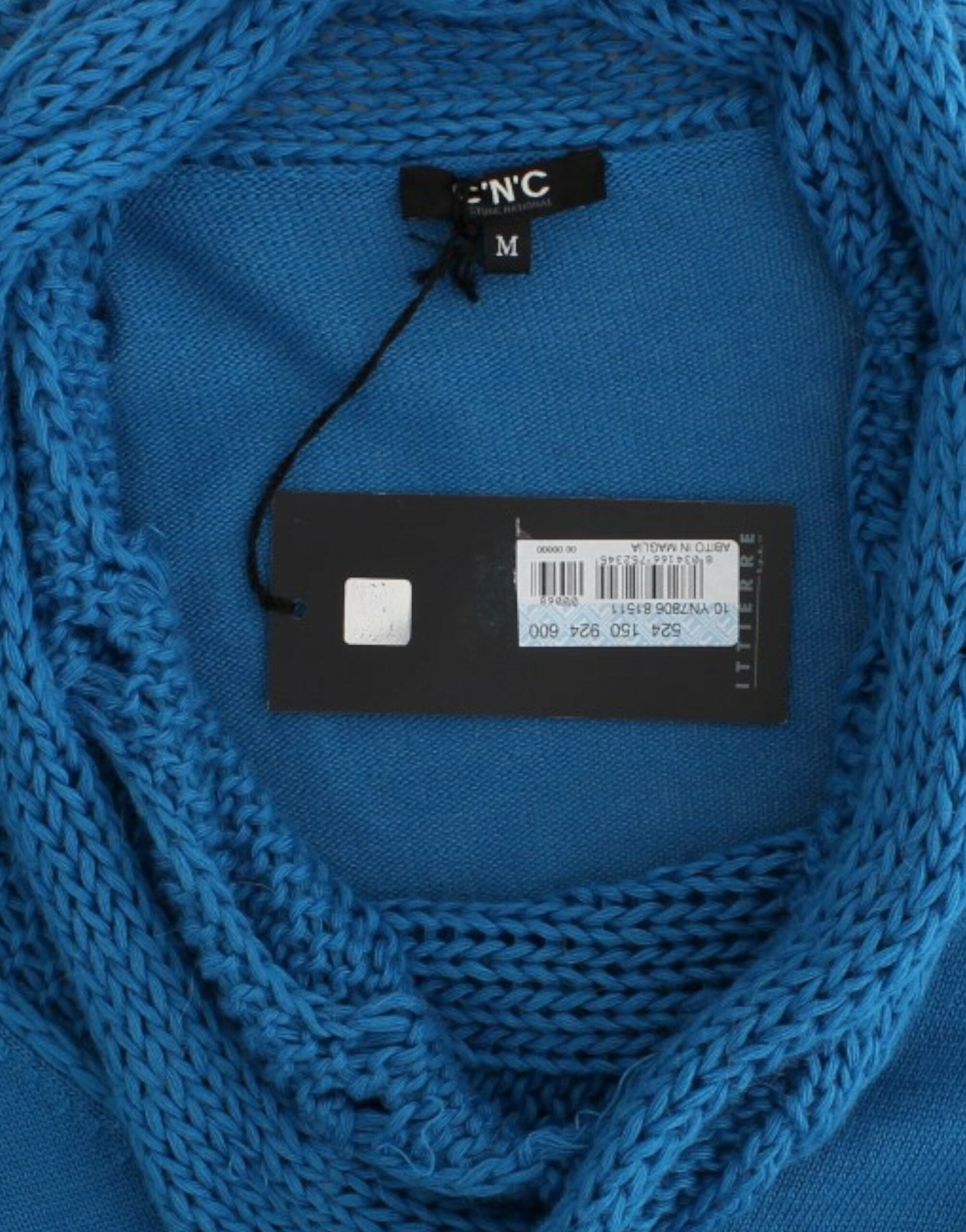 Costume National Blauer Strickpullover mit Rundhalsausschnitt
