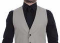 Dolce & Gabbana Beige Seidenmischung Kleid Formale Weste Gilet