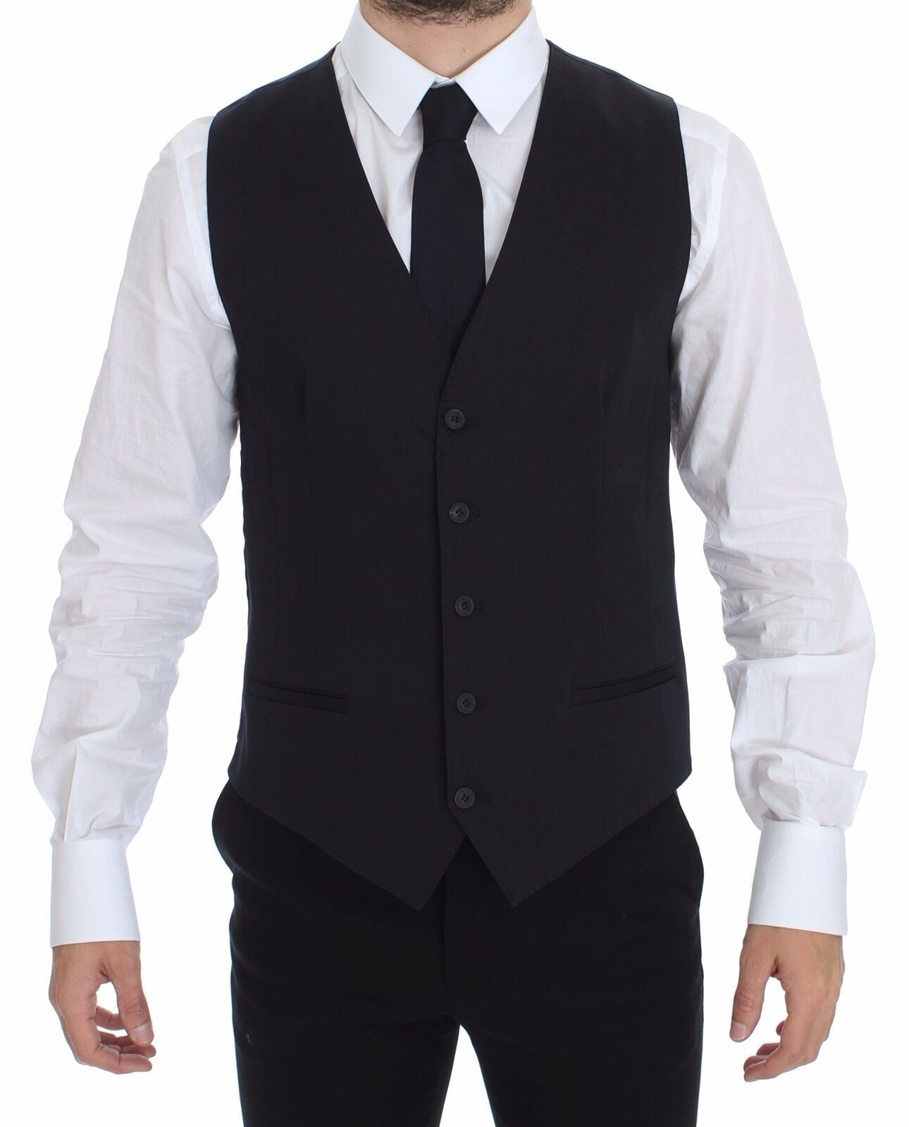 Dolce & Gabbana Blauer Baumwoll-Stretchwesten-Blazer