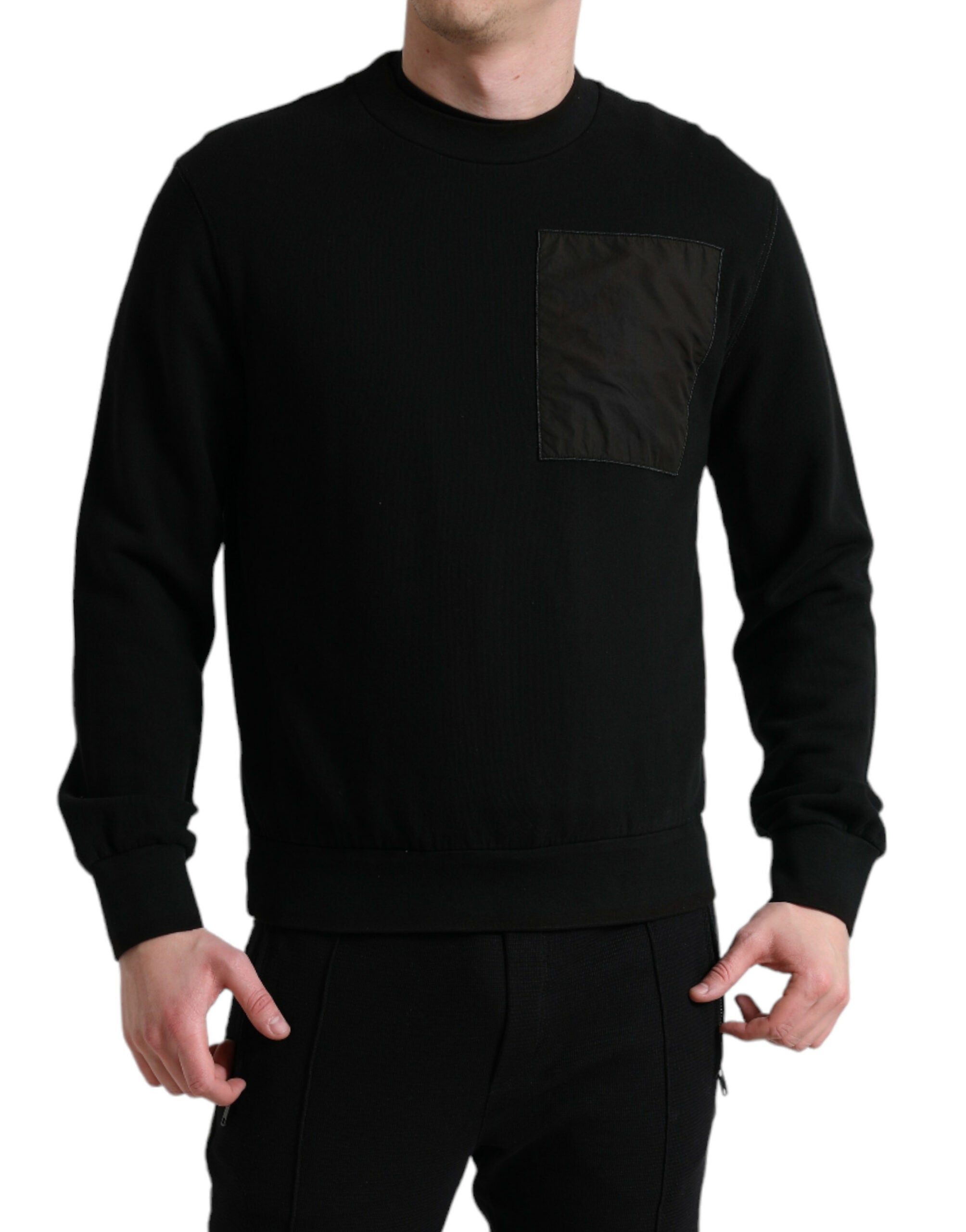 Dolce & Gabbana Schwarzer Baumwolle Rundhalsausschnitt Männer Pullover