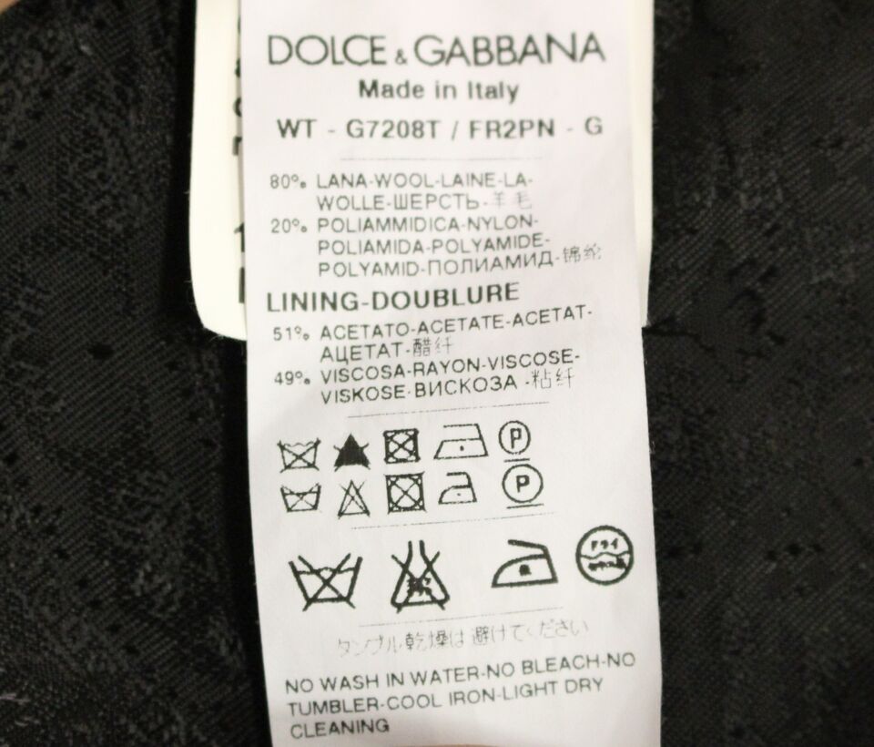 Dolce & Gabbana Schwarze gestreifte Wollweste mit Logo