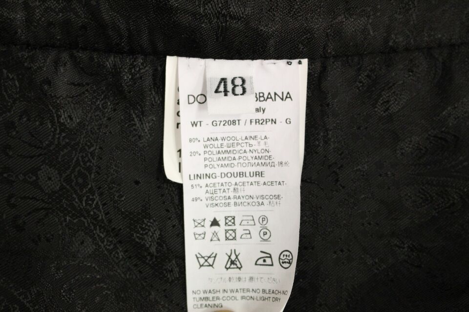 Dolce & Gabbana Schwarze gestreifte Wollweste mit Logo