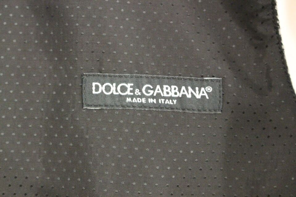 Dolce & Gabbana Grauer Baumwollmischung Logo Weste Gilet
