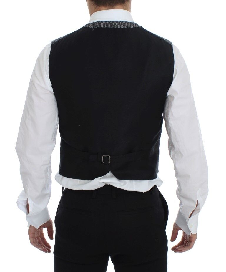 Dolce & Gabbana Grauer Baumwollmischung Logo Weste Gilet