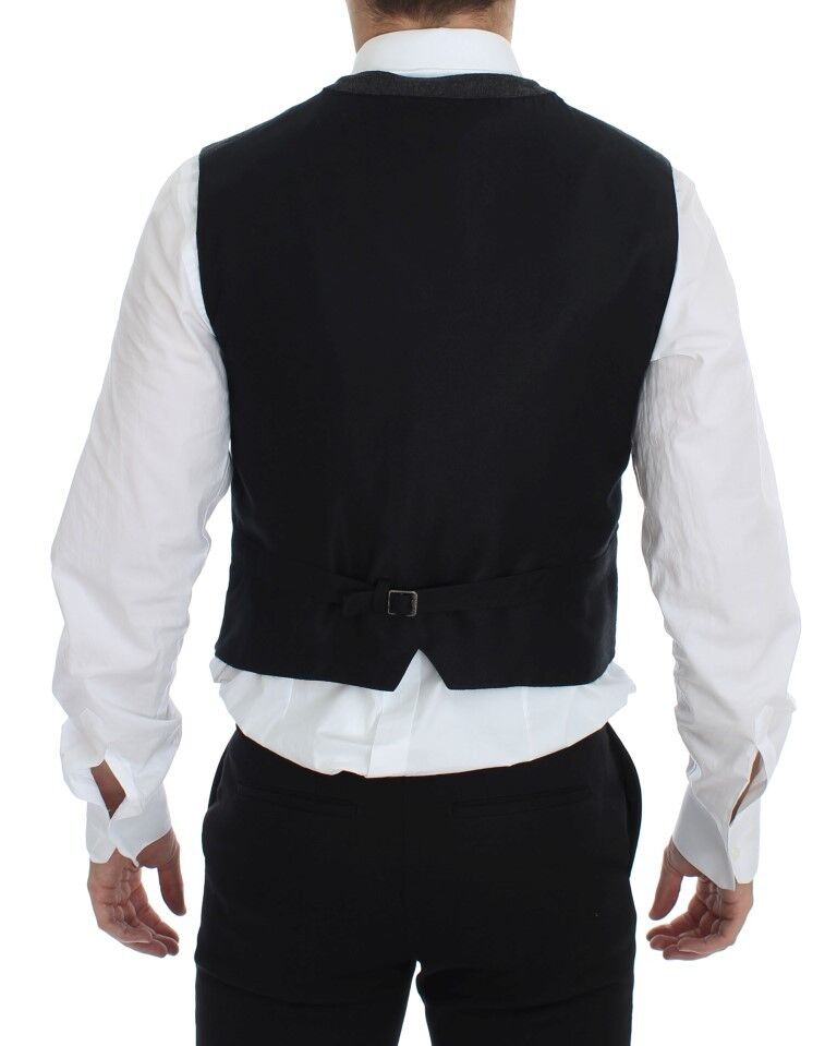 Dolce & Gabbana Graue Logo-Weste aus Wollmischung Weste