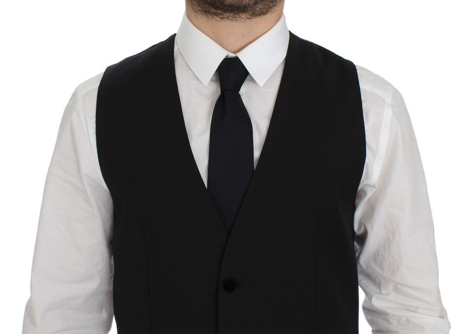 Dolce & Gabbana Schwarze Wolle Formal Dress Vest Gilet Weste