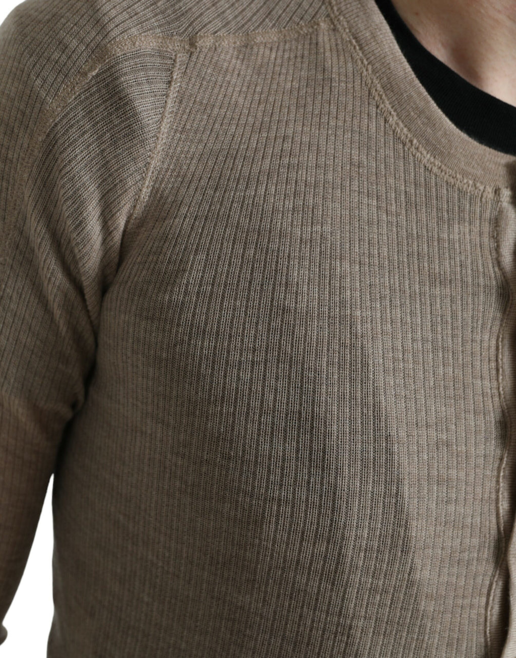 Dolce & Gabbana Henley Pullover Beige Kaschmirpullover