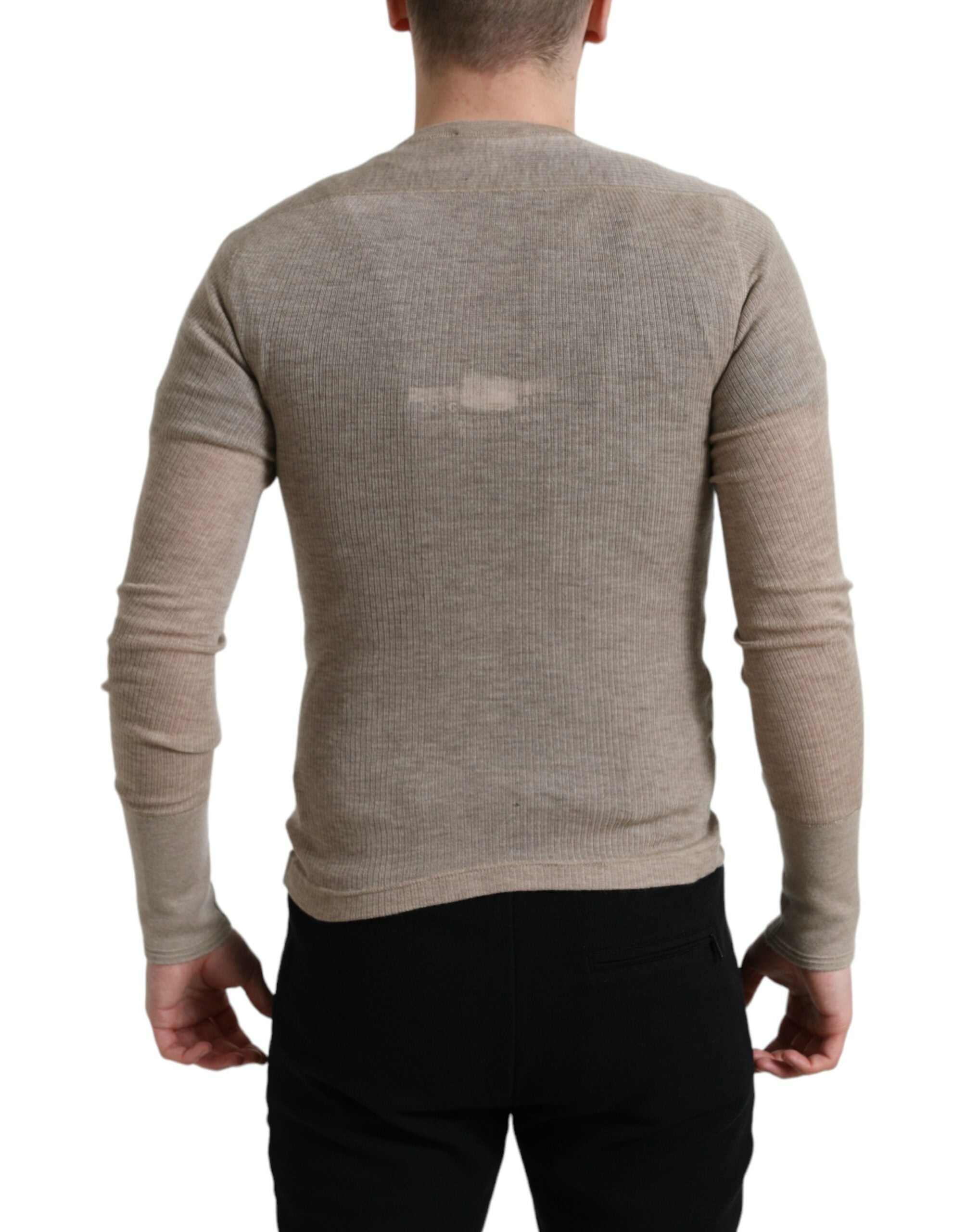 Dolce & Gabbana Henley Pullover Beige Kaschmirpullover