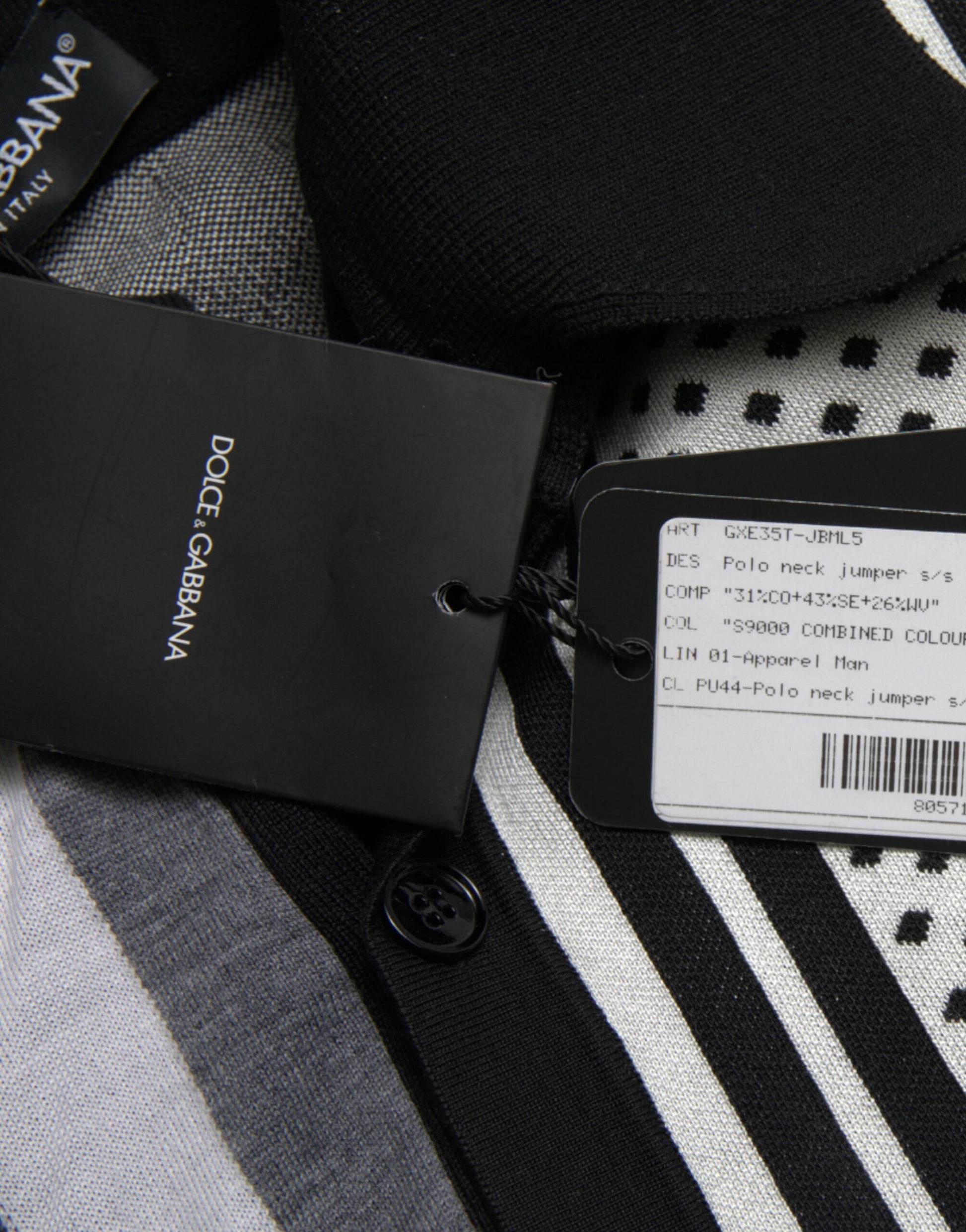 Dolce & Gabbana Elegante gestreifte Strickjacke aus Seidenmischung