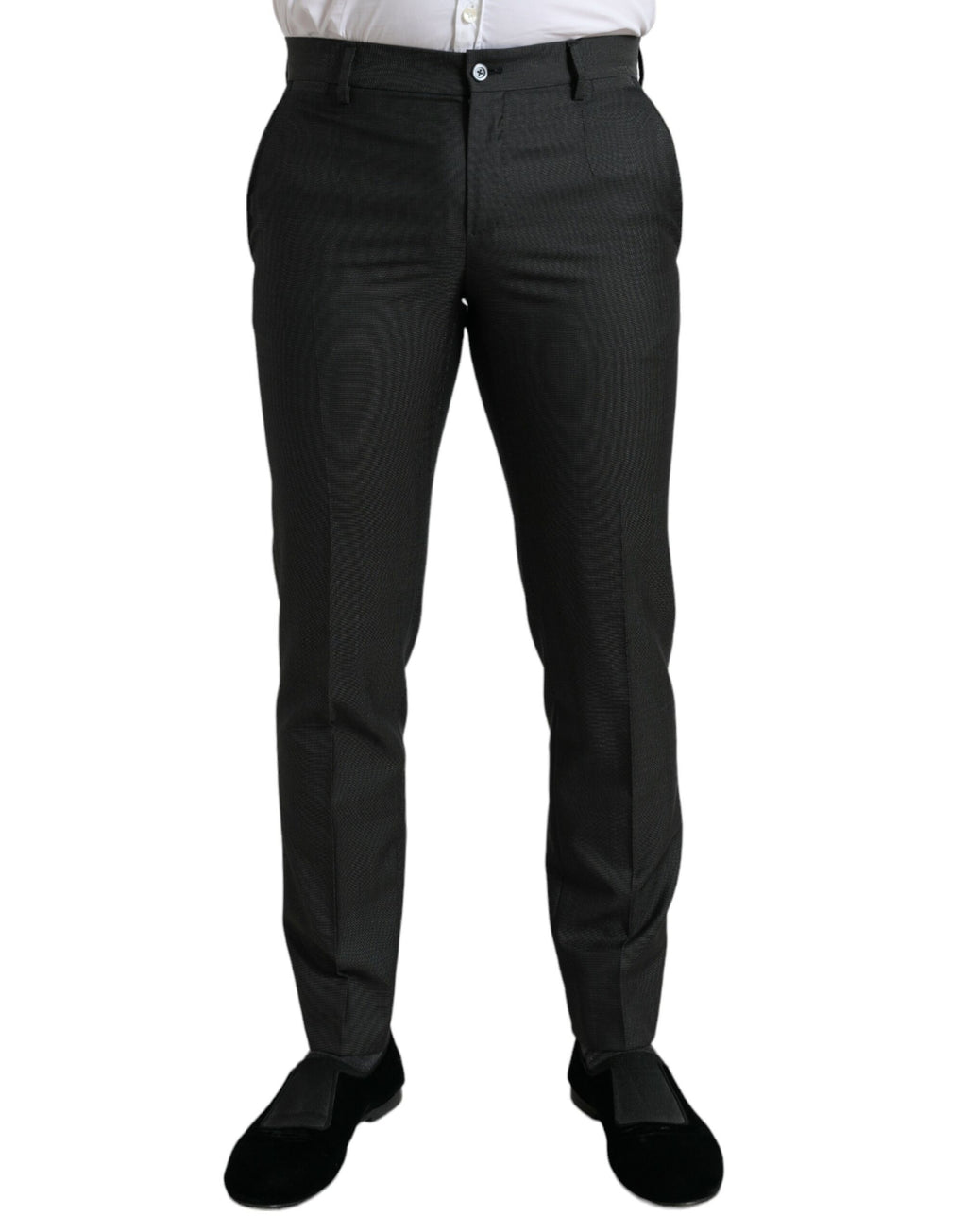Dolce & Gabbana Dunkelgraue schmale formelle Stretch-Hose