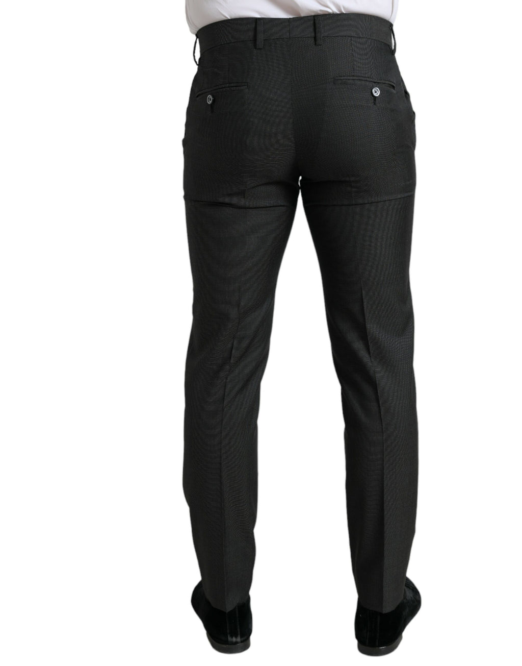 Dolce & Gabbana Dunkelgraue schmale formelle Stretch-Hose