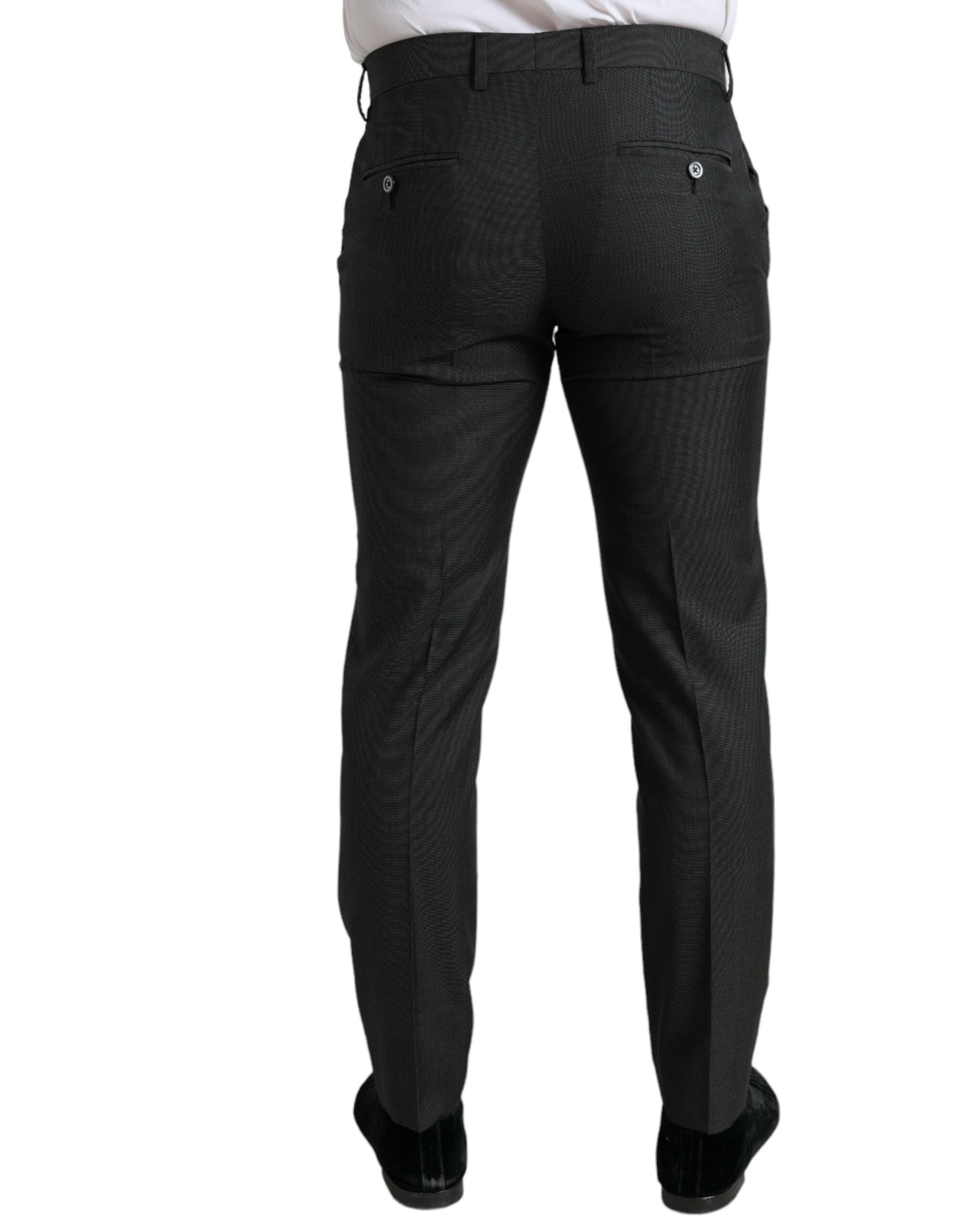Dolce & Gabbana Dunkelgraue schmale formelle Stretch-Hose