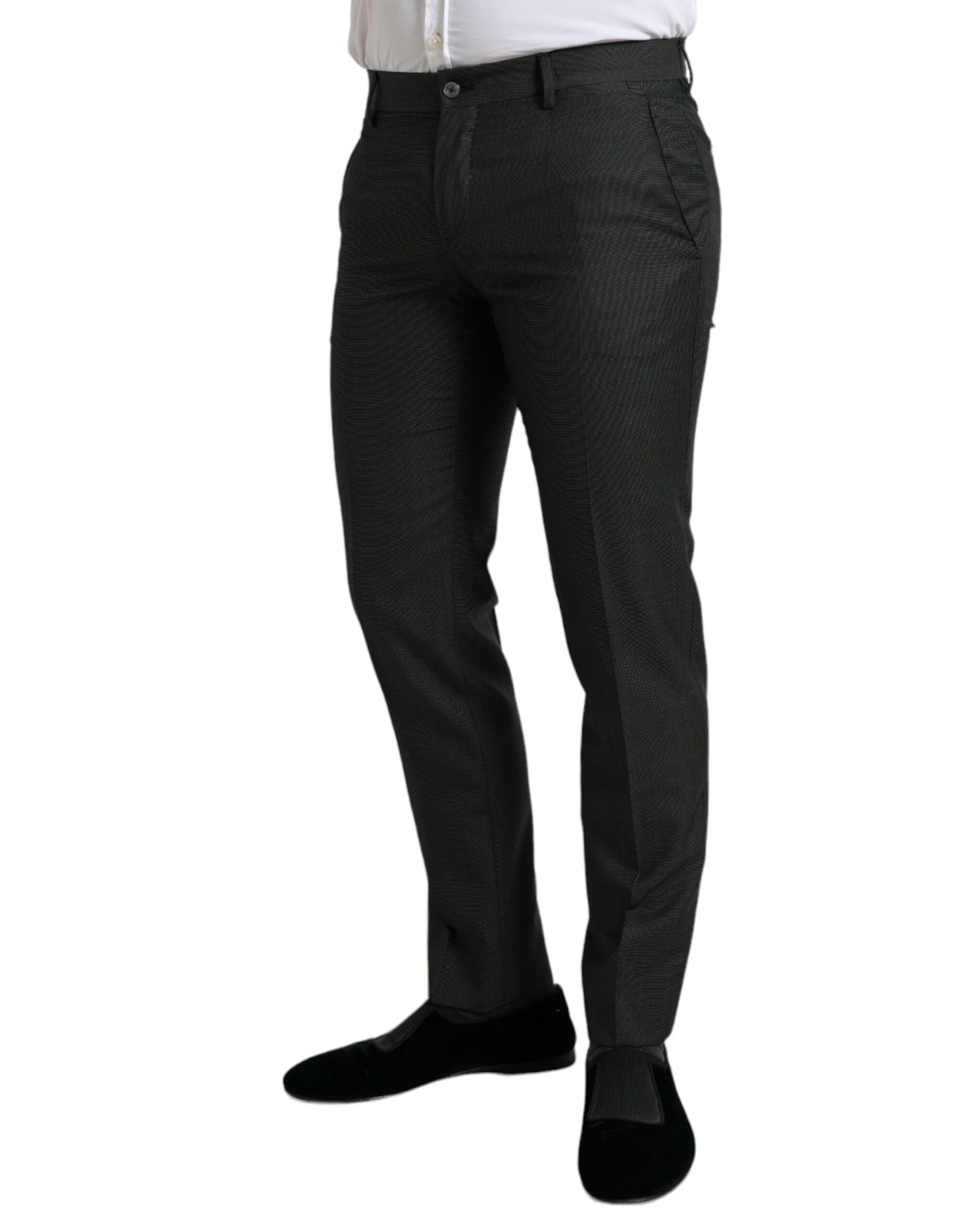 Dolce & Gabbana Dunkelgraue schmale formelle Stretch-Hose