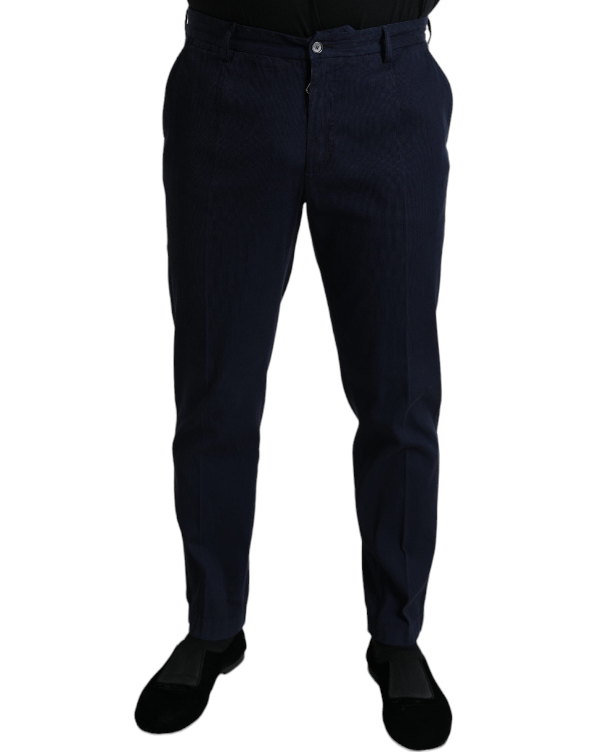 Dolce & Gabbana Dunkelblaue Baumwoll-Stretch-Hose mit schmaler Passform