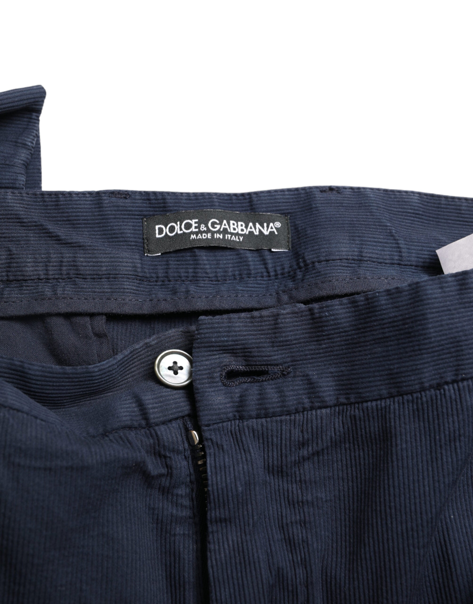 Dolce & Gabbana Dunkelblaue Baumwoll-Stretch-Hose mit schmaler Passform