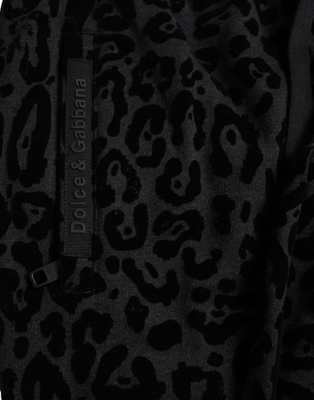 Dolce & Gabbana Schwarzer Leopard Baumwolle Slim Fit Jogger Hose